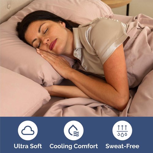 King Size 4-Piece Sheet Set - Ultra-Soft & Cooling Bed Sheets | Hotel Luxury Bedding - Mauve