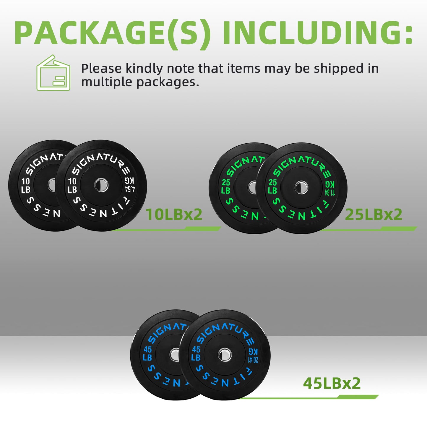 Fitvids 2-Inch Olympic Bumper Weight Plates Including 160 LB Weight Plates & 7FT Olympic Barbell Bar, Colored