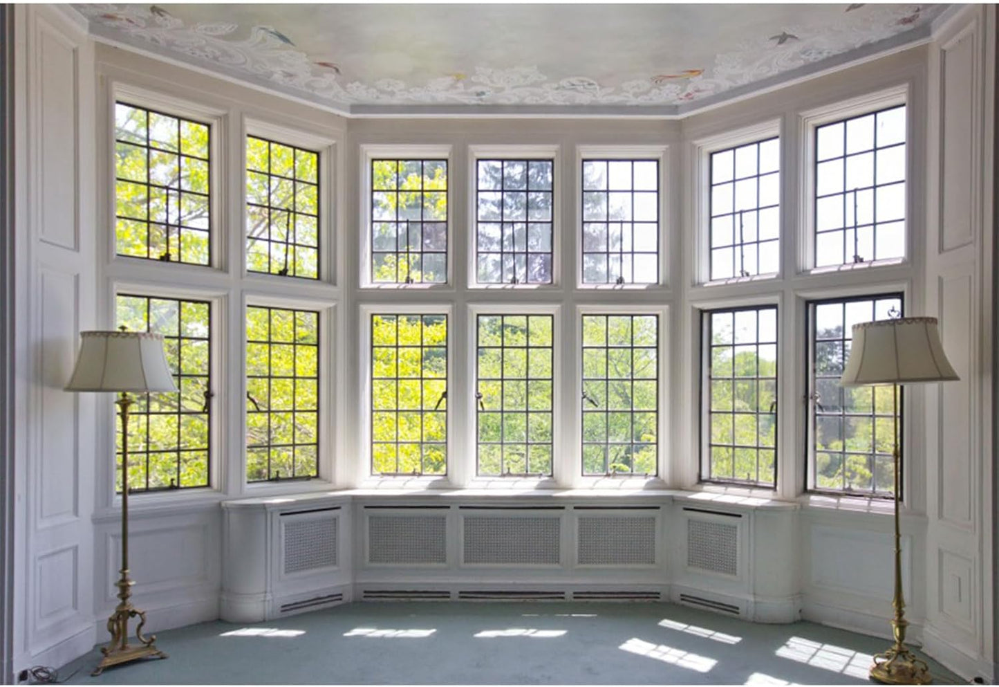 CSFOTO 8x6.5ft Big Bright Window Backdrop Window Garden Zoom Room Background for Wall Zoom Living Room Office Backdrop