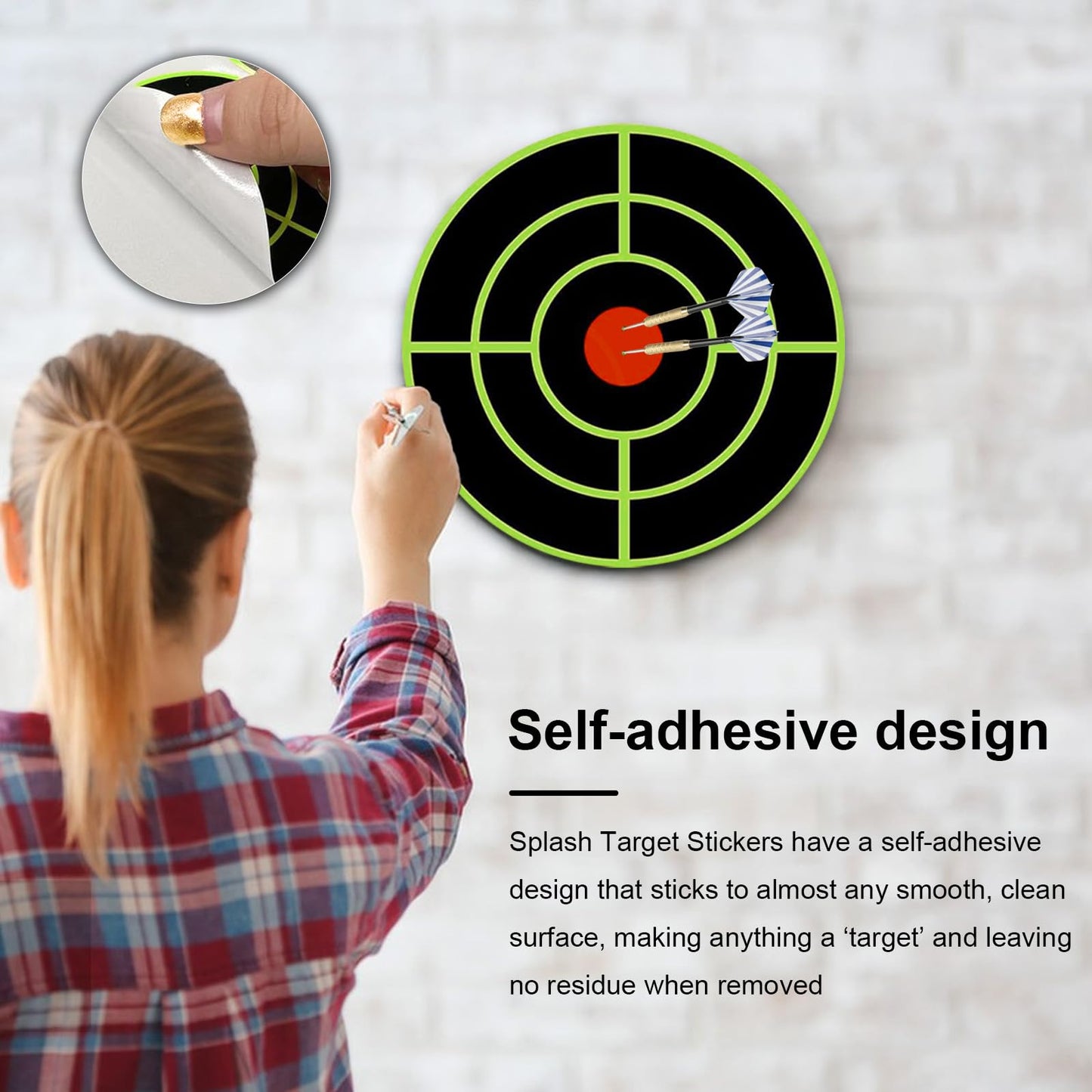 3 Inch Splatter Targets for Shooting Range Targets, 2 Roll/100 Pcs Shooting Splatter Target Stickers, Self Adhesive Target Reactive Paper Sticker for Archery Bow Practice