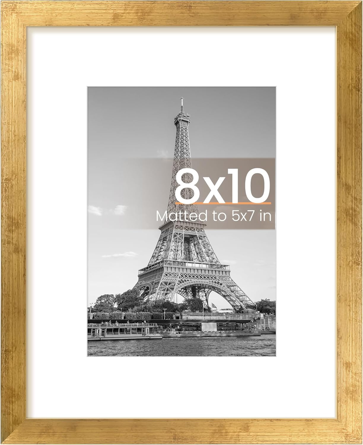 Upsimples 8x10 Picture Frame - Versatile Display for 5x7 or 8x10 Photos | Bronze Finish, 1 Pack