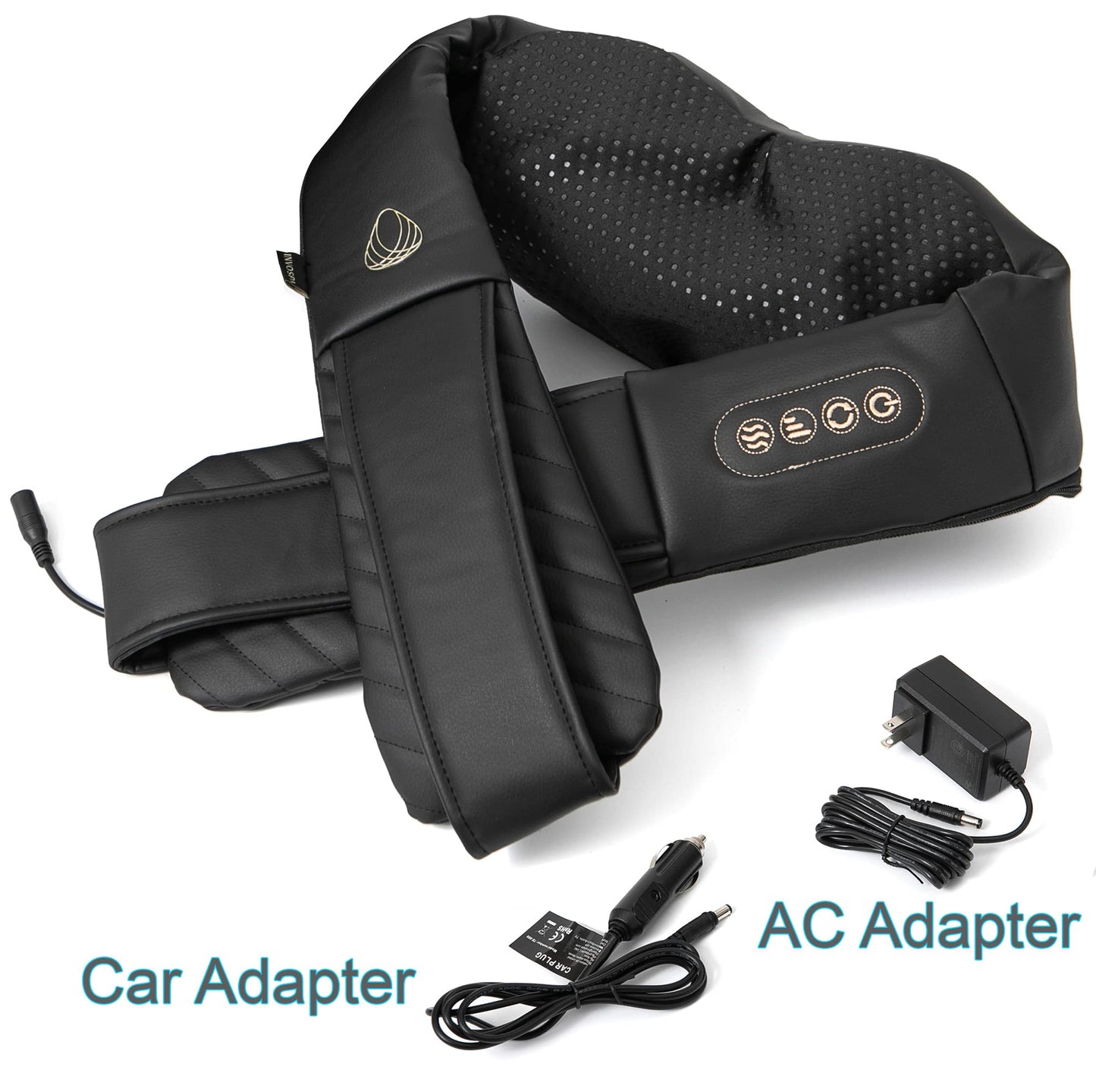 InvoSpa Shiatsu Massager with Heat - Deep Tissue Kneading Pillow for Neck, Shoulders, and Back - Electric Full Body Massage