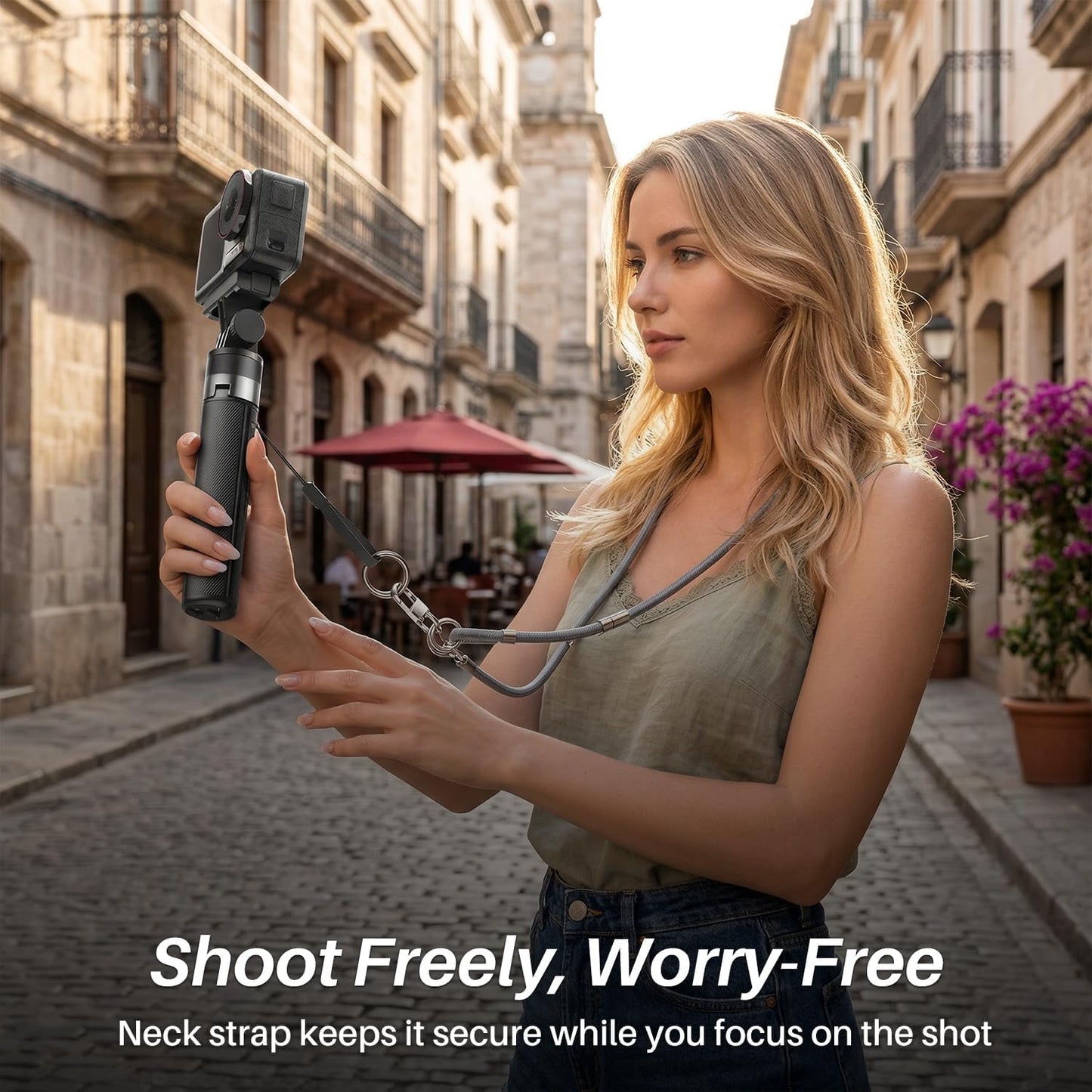 Repmidfer 29'' 3 4, 360 Extendable Selfie Stick Tripod Kit for DJI Osmo Pocket Portable Anti-Drop Tripod Stand w Neck