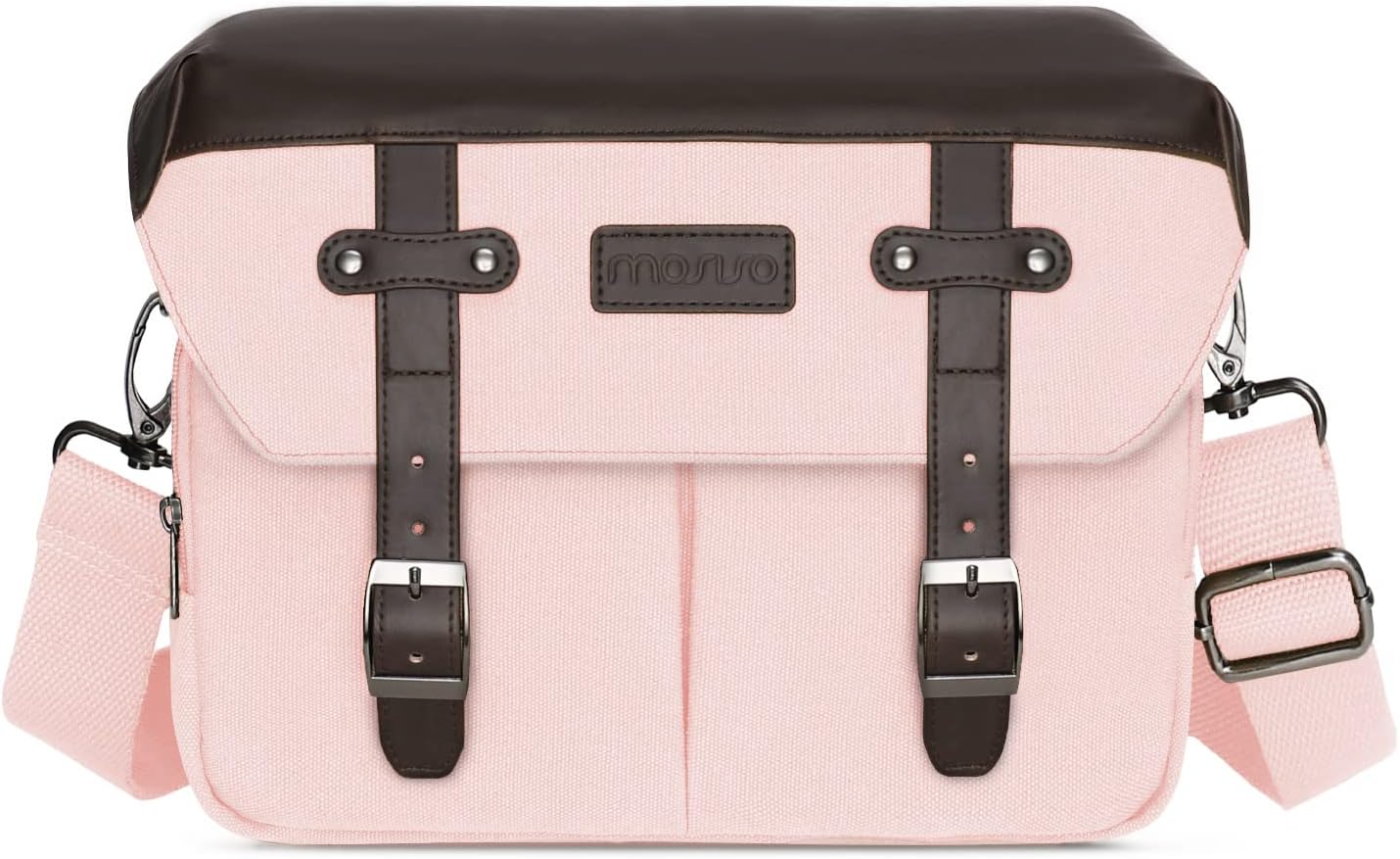 MOSISO Camera Case Crossbody Shoulder Messenger Bag, DSLR/SLR/Mirrorless Photography Vintage PU Leather Flap Gadget Bag