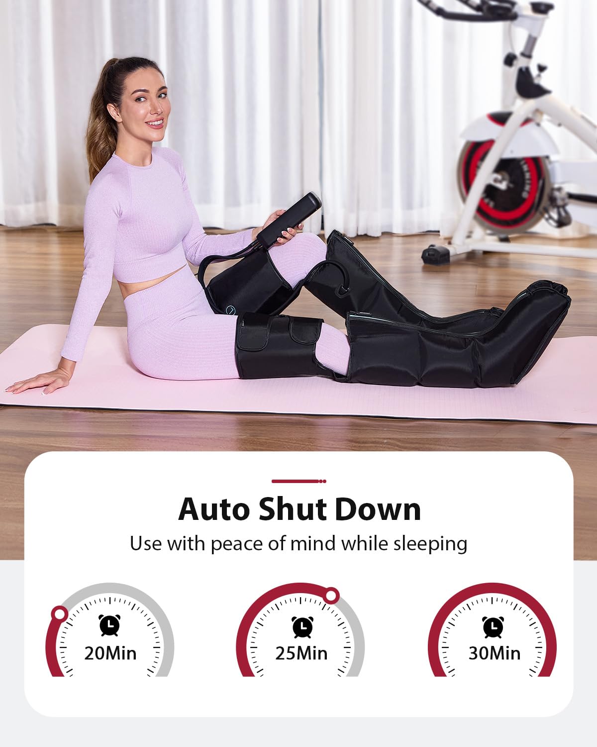 CINCOM Leg Massager for Circulation and Pain Relief, Air Compression 3 in 1 Leg Massager for Foot Calf & Thigh, Leg Compression Boots for Recovery, Edema, RLS Relief