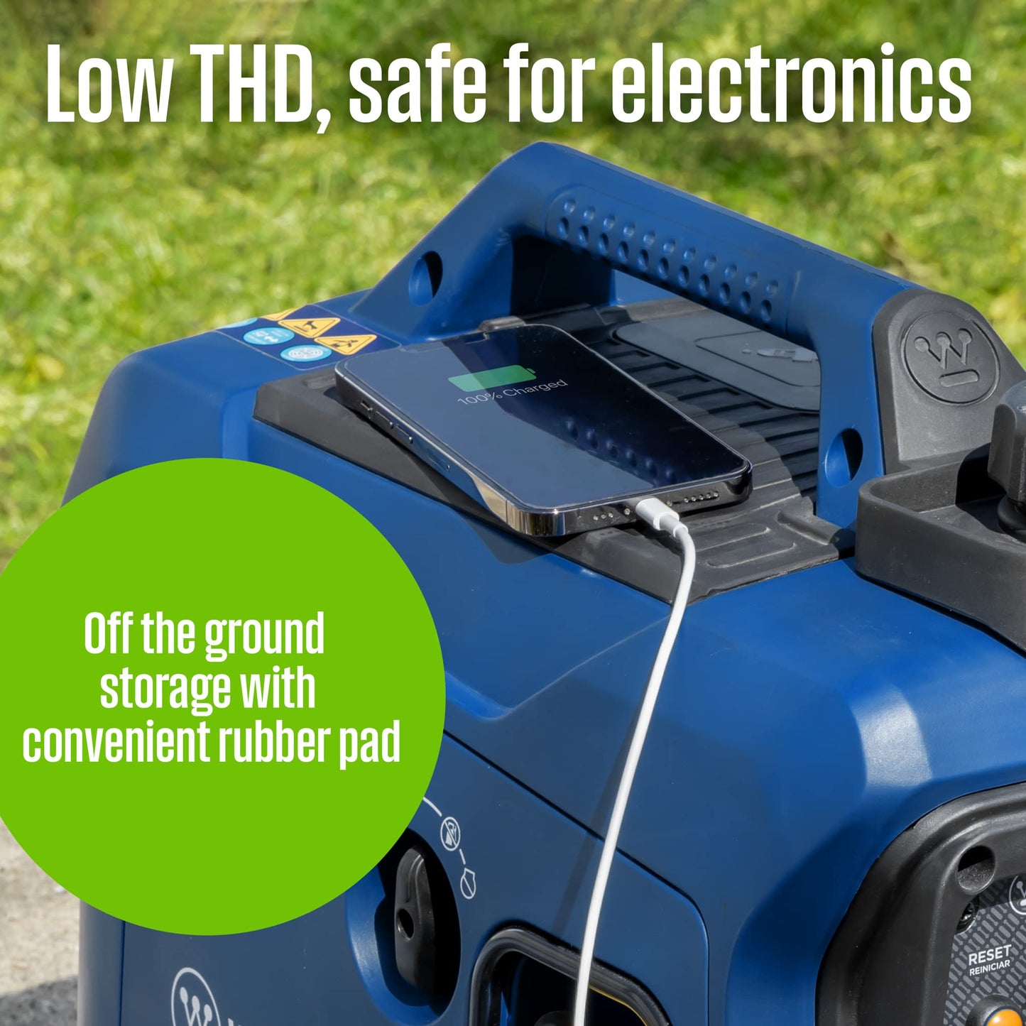 Westinghouse 1500 Peak Watt Super Quiet & Lightweight Portable Inverter Generator, Gas Powered, CO Sensor, Parallel Capable, Long Run Time,Blue