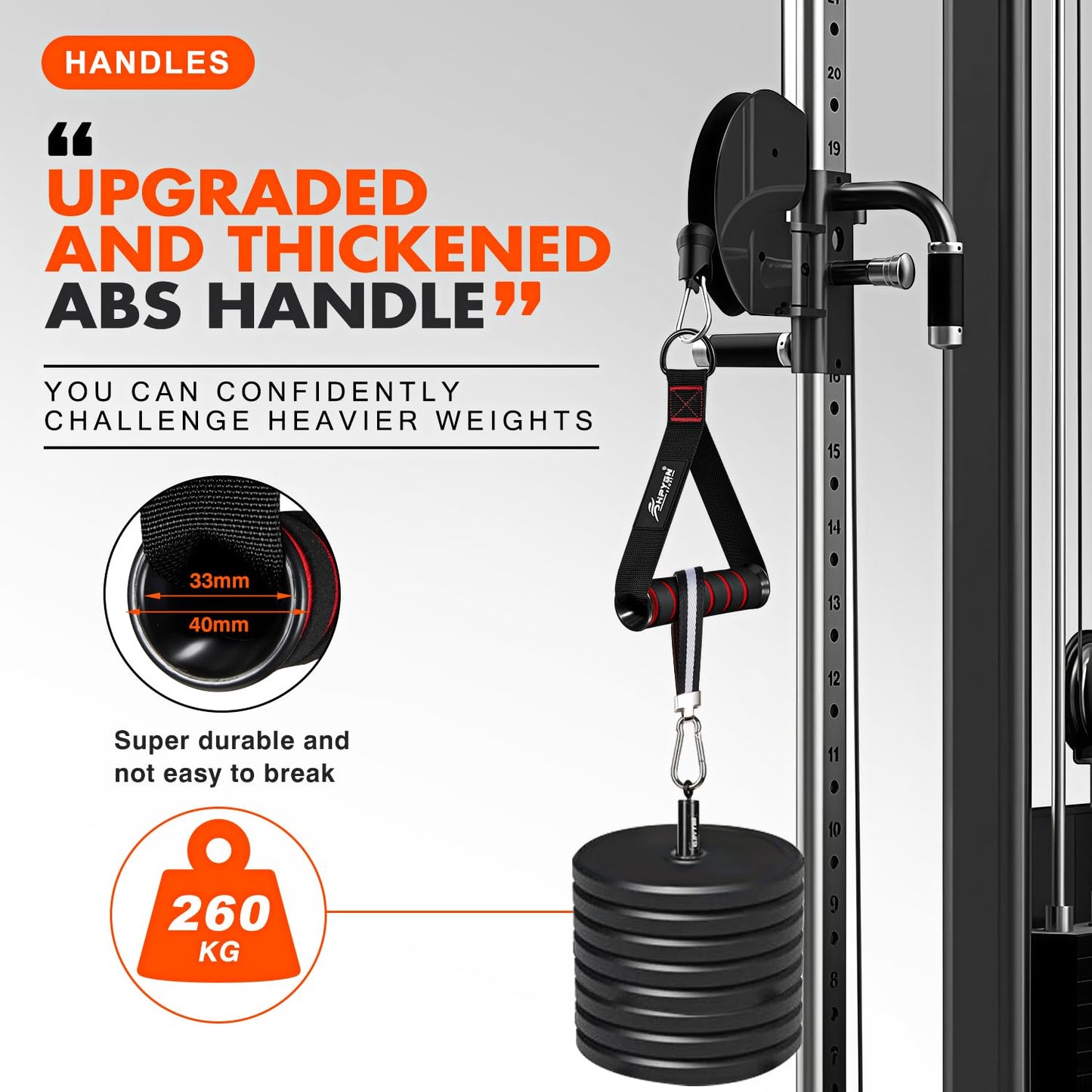 HPYGN Exercise Handles, Replacement Fitness Equipment for Pilates,Yoga,Strength Trainer, Heavy Duty Comfortable Cable Handle Compatible With High Bearing Capacity Pulley Handles, Pull Down Home Gym