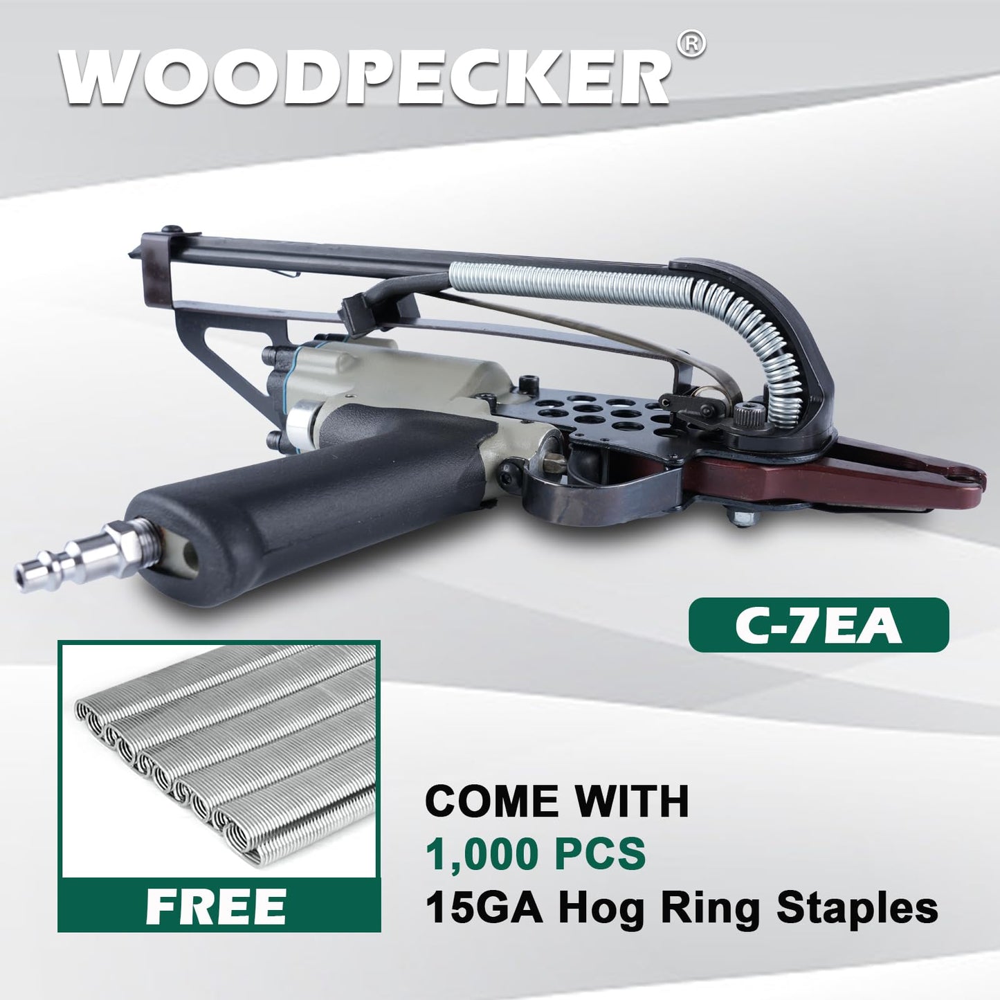 Combination of C-7EA Pneumatic Hog Ring Gun Kit and 1000PCS Stainless Steel Hog Ring Staples