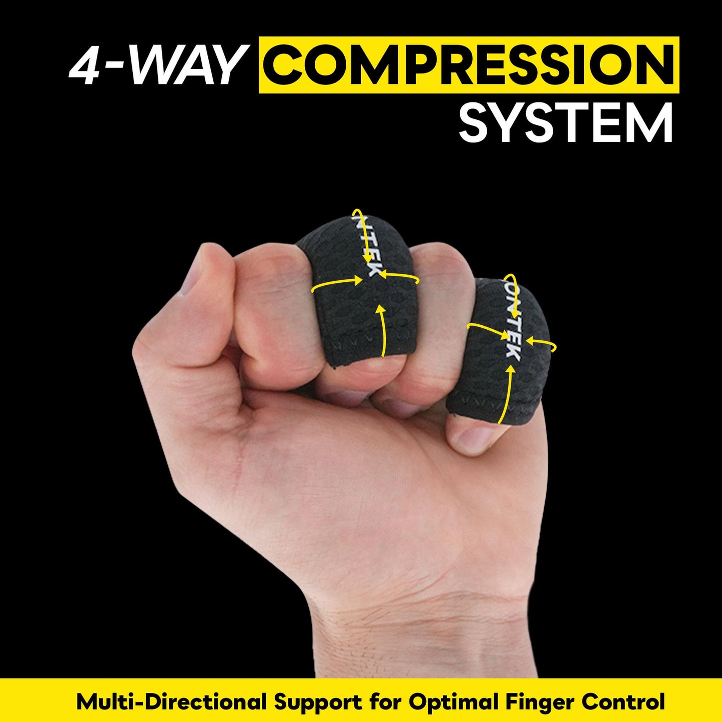 LIONTEK Single Flow Finger Sleeve V3 Pair — Joint Support & Compression for Activity, BJJ, Fitness, Volleyball, Basketball, and More (Large)