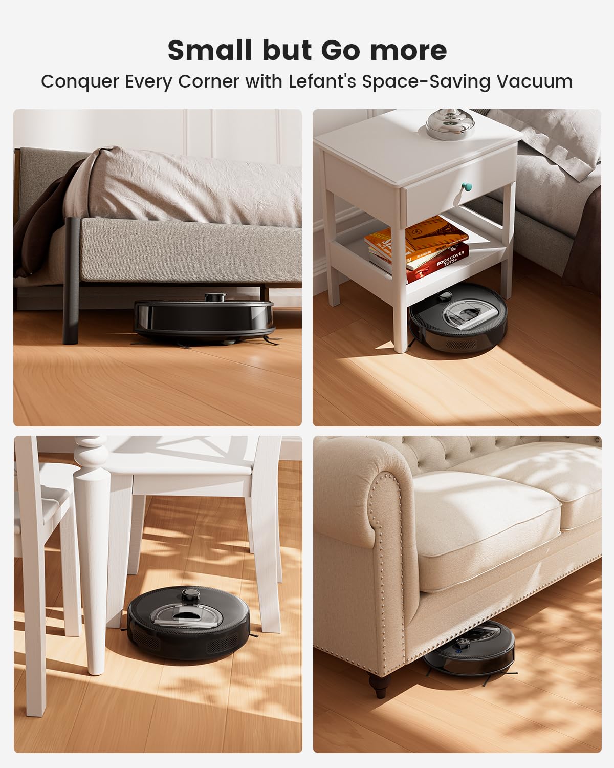 Lefant LiDAR Robot Vacuum and Mop, Smart Mapping and Obstacle Avoidance, Tangle-Free Pet Hair, 2.4G/5G WiFi App Control, Slim Design for Wider Coverage, Carpet Detection, M330 Pro