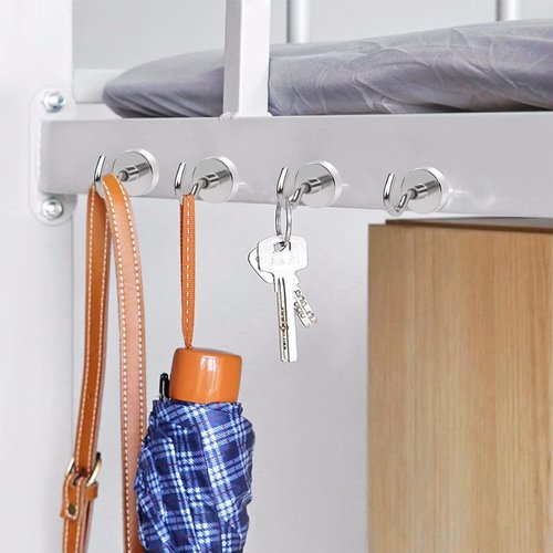 MIKEDE Magnetic Hooks - 85 Lbs Heavy Duty Earth Magnets for Hanging | 10 Pcs Strong Metal Hangers