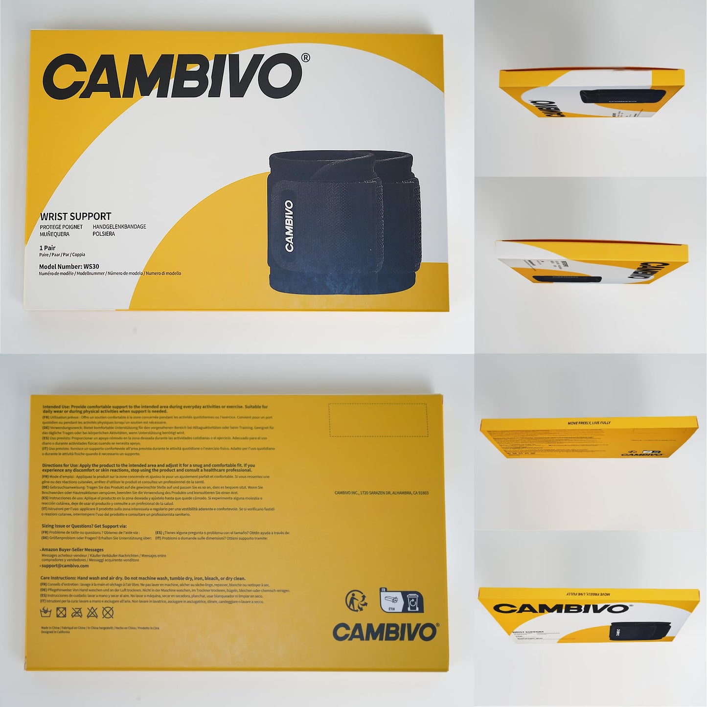 CAMBIVO Wrist Wraps for Men and Women 2 Pack, Adjustable Compression Wrist Brace for Carpal Tunnel, Wrist Support, Pain Relief, Lifting Straps Wrist Bands for Fitness, Weightlifting, Gym Workout