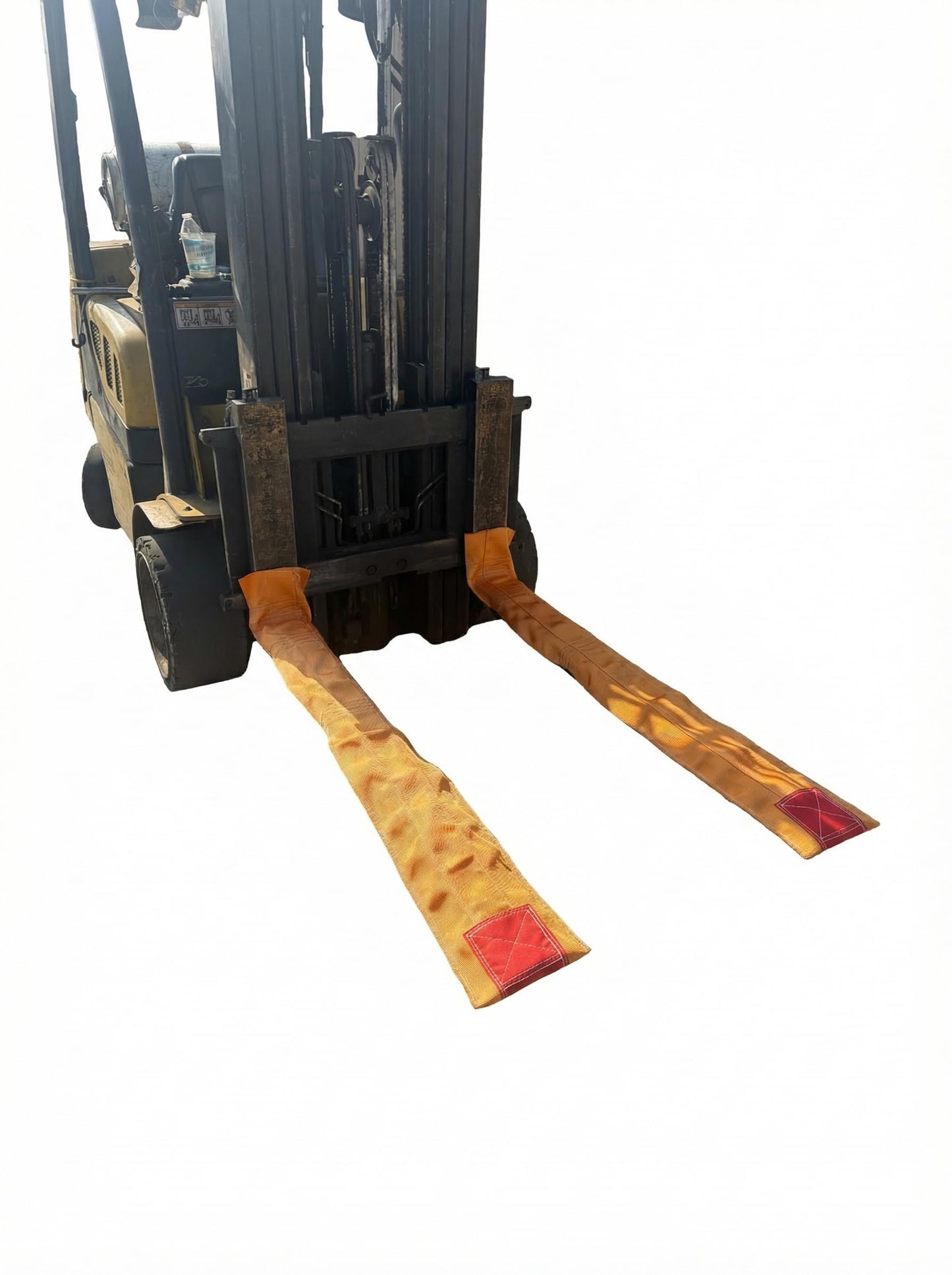 "Fork Tender" Forklift Fork Covers for Delicate Load Handling, Heavy Duty Hi Vis Nylon Protective Sleeve, Fits Forks 3"-6" Wide (36"-42" Long Forks)