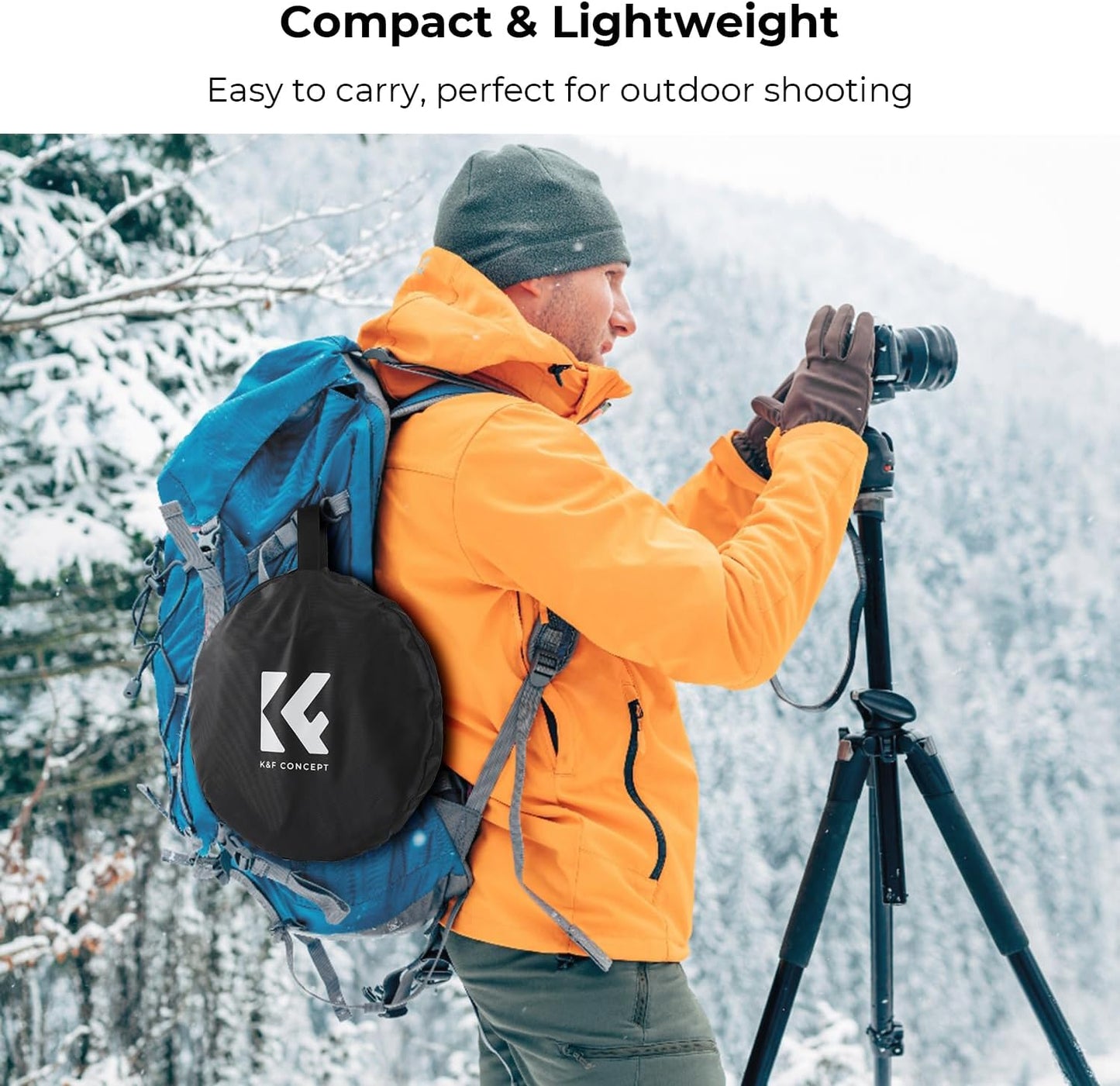 K&F CONCEPT 5-in-1 22"(60cm) Light Reflector with Grip Photography Diffuser Collapsible Portable for Studio and Outdoor