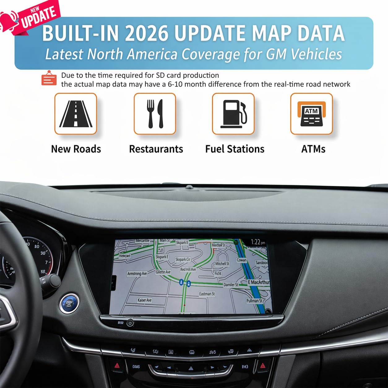 EcoZen 2026 2019-2023 8571 3512 (10 Premium Navigation SD Card Update, Latest Map for GM Vehicles with Buick, Cadillac