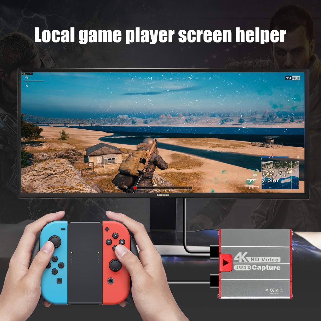 Mirabox USB3.0 4K 1080P 60FPS PS4 HDMI Video Capture Card, HD Game Capture Device Cam Link with HDMI Passthrough Work