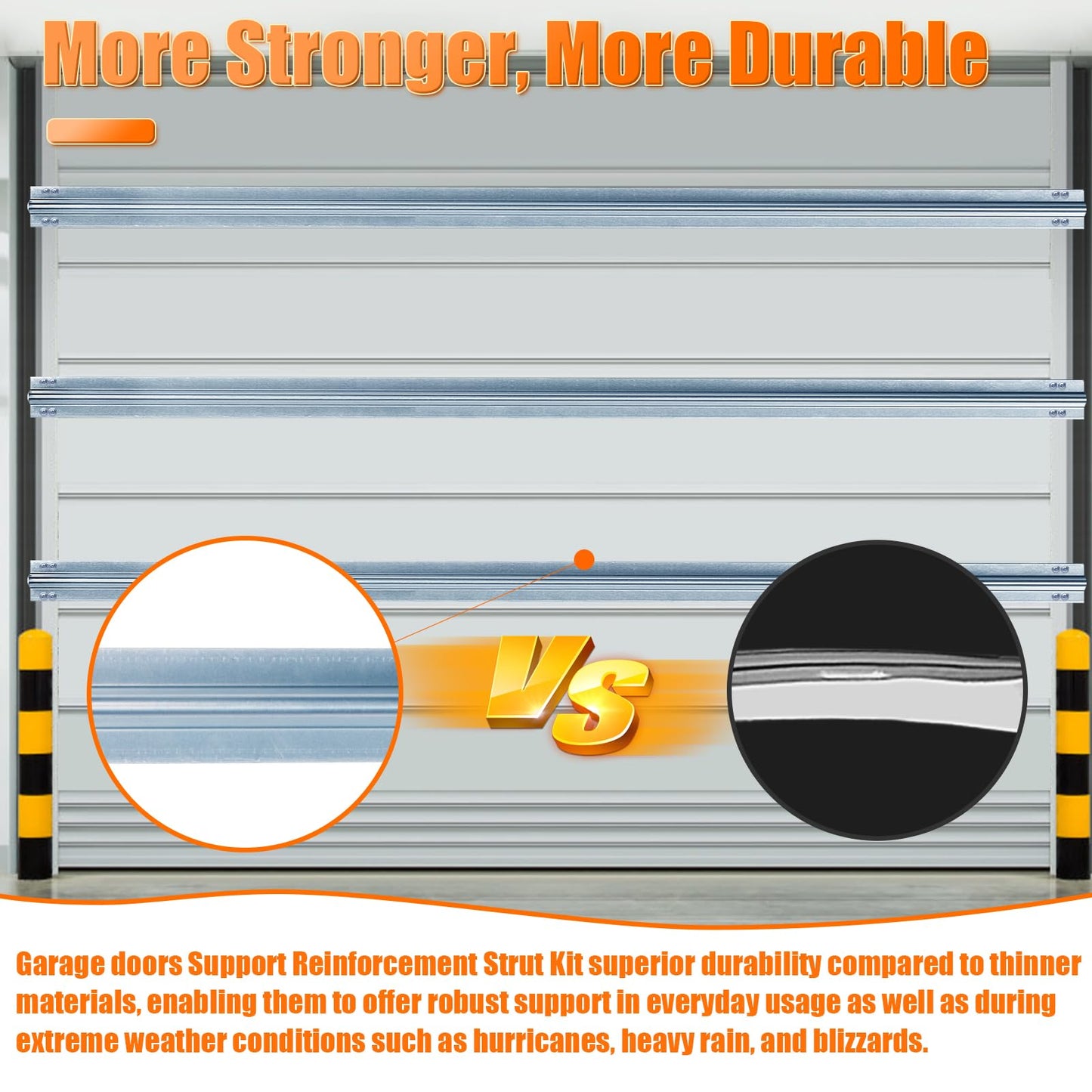 LAJIAOZ Garage Door Strut Connector-Heavy Duty Support Reinforcement Kit, Openers Replacement Parts for Garage Door (Door Strut Connector 2FT*2Pcs)