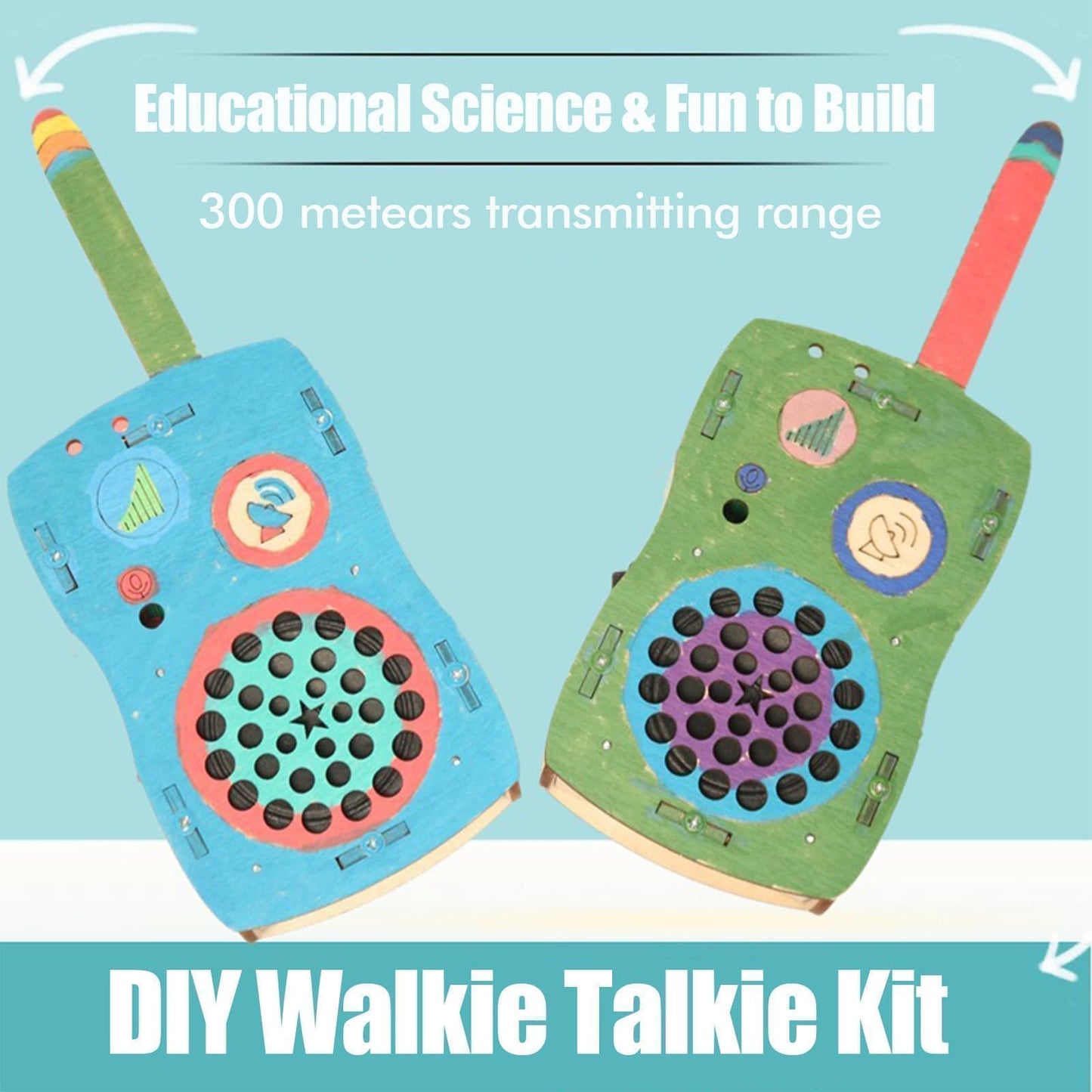 STEM Toys for Age 6-8-13 Crafts Kits Building Your Own Walkie Talkies for Kids Stuffers Birthday Gifts for 6 7 8 9 10 11 12 14+ Years Old Boys Girls Teens Engineering DIY Electronics Circuit Projects