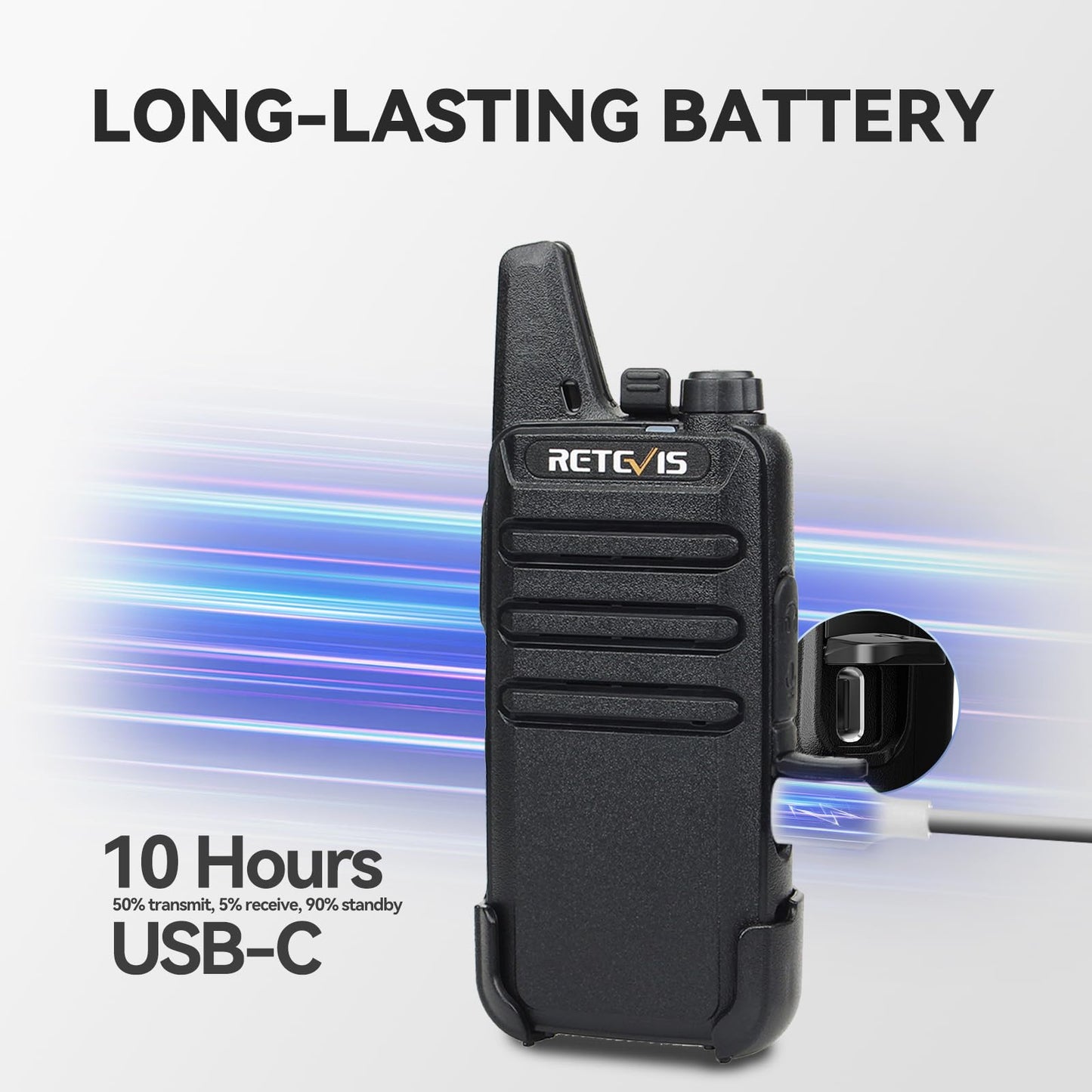 Retevis RT22 Walkie Talkies Rechargeable Hands Free 2 Way Radios Two-Way Radio(6 Pack) with 6 Way Multi Gang Charger