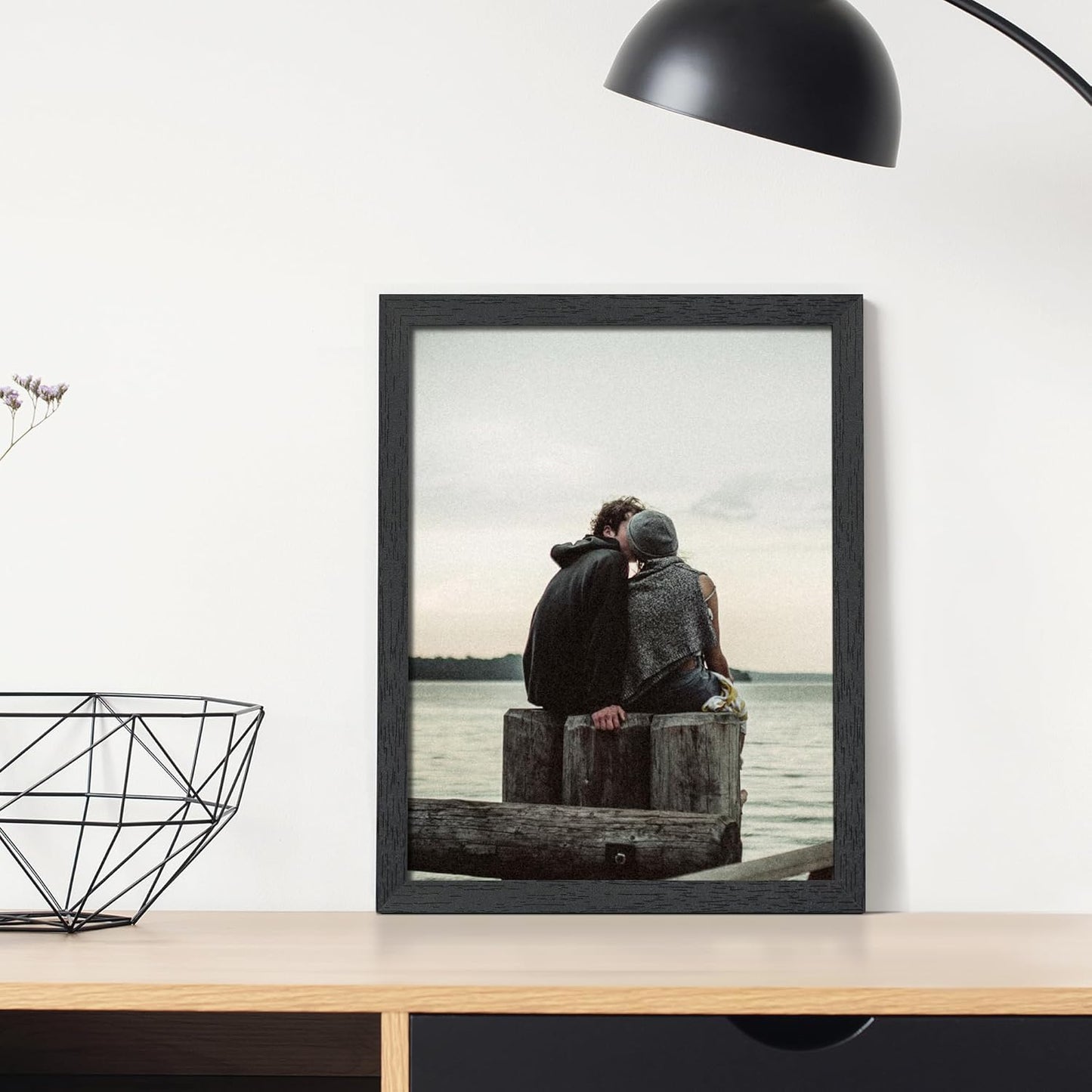 Upsimples 8.5x11 Picture Frame - Stylish Black Wall Gallery Frame for Photos | 1 Pack