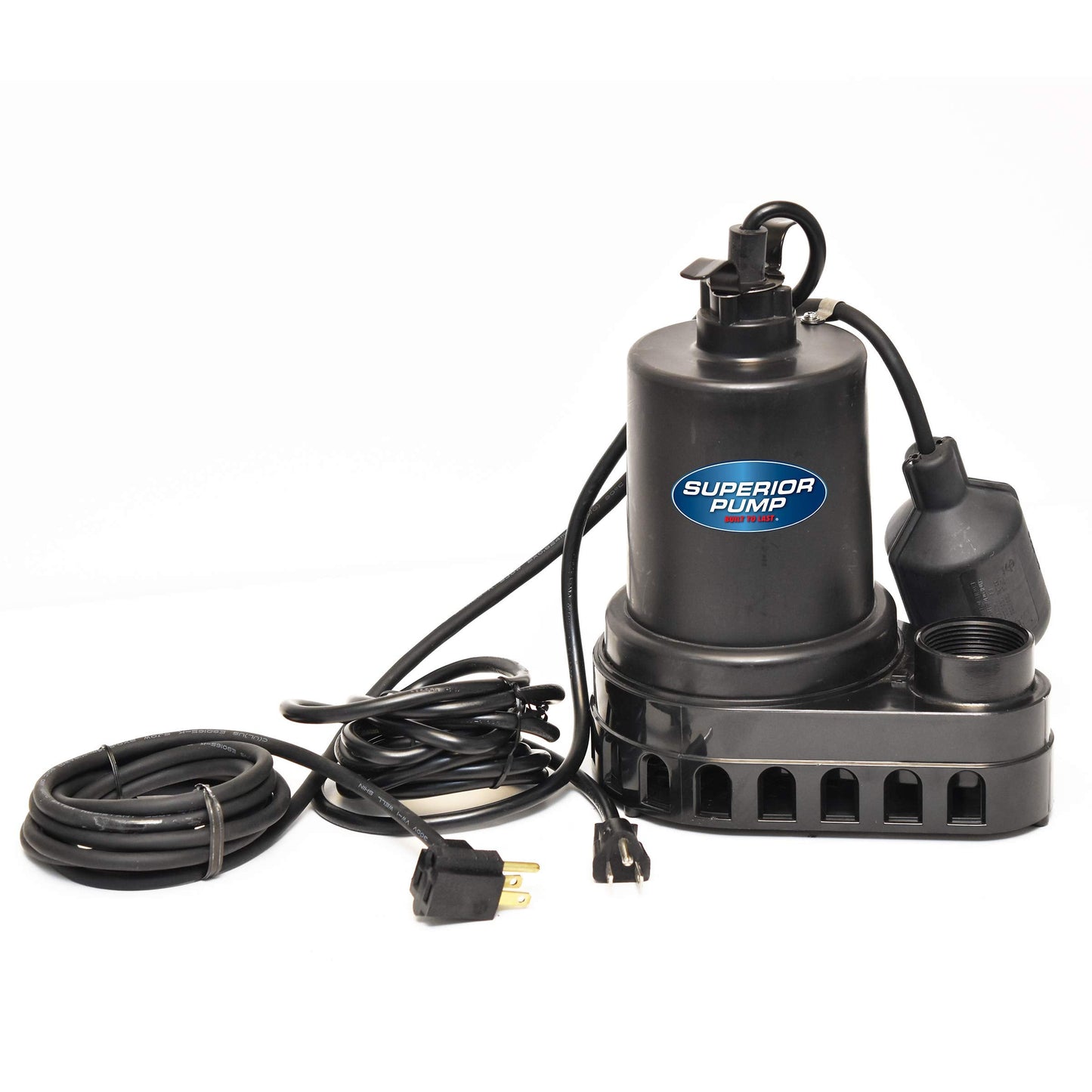 Superior Pump 92370 1/3 HP Thermoplastic Submersible Sump Pump with Tethered Float Switch