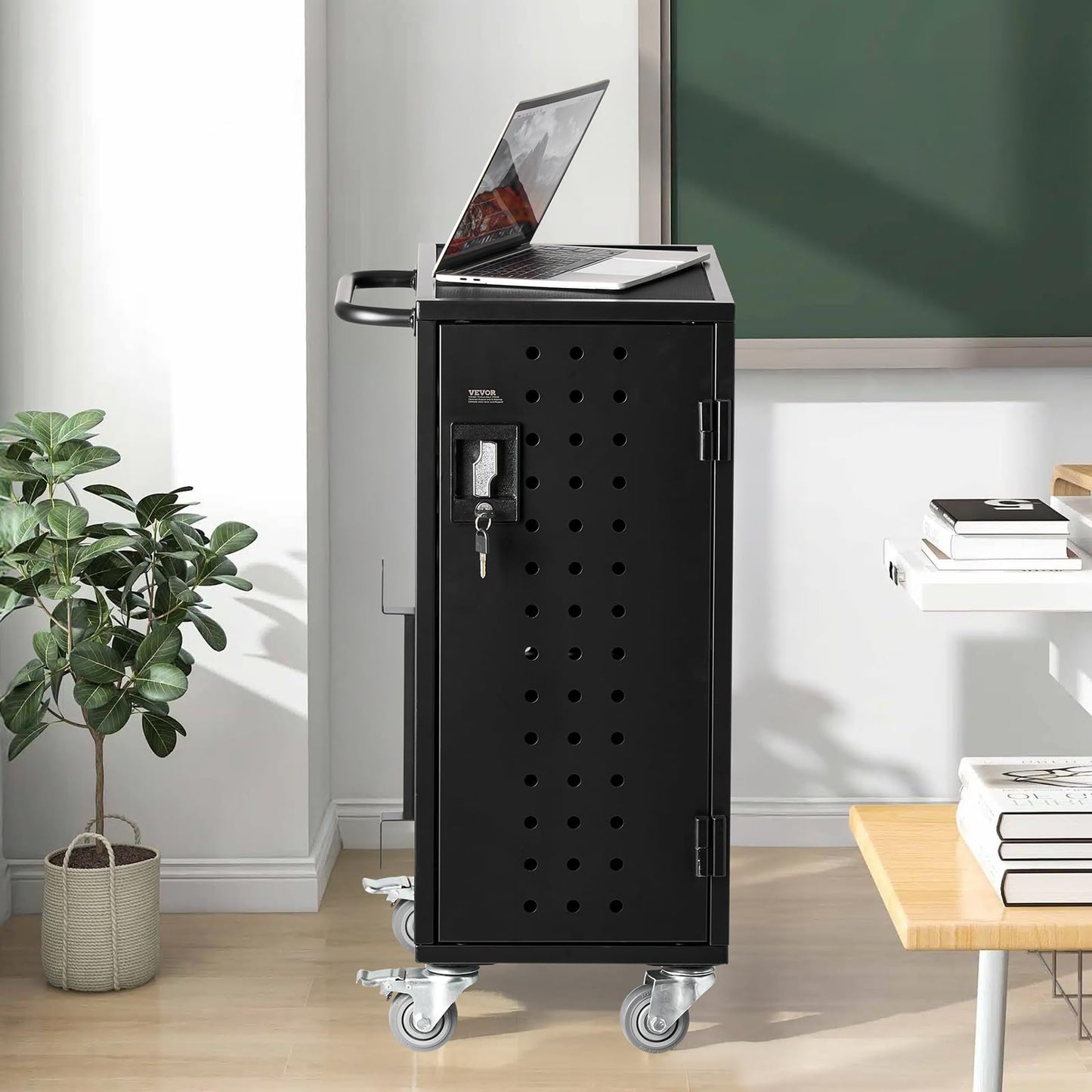 VEVOR 16 Device Charging Station with Lock & Key, Mobile Charging Cart for Chromebook, iPads, Tablet and Laptop, Up to 15.6 in Screen Size, Office and Classroom Locking Charging Station