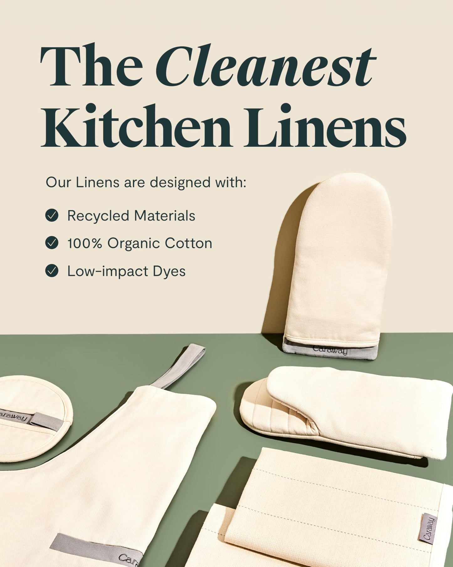 Caraway Apron - 100% Organic Cotton Apron - Features 2 Pockets & Adjustable Neck Strap - Absorbs Liquids & Dissipates Heat With Ease - Machine Washable - One Size - Perracotta