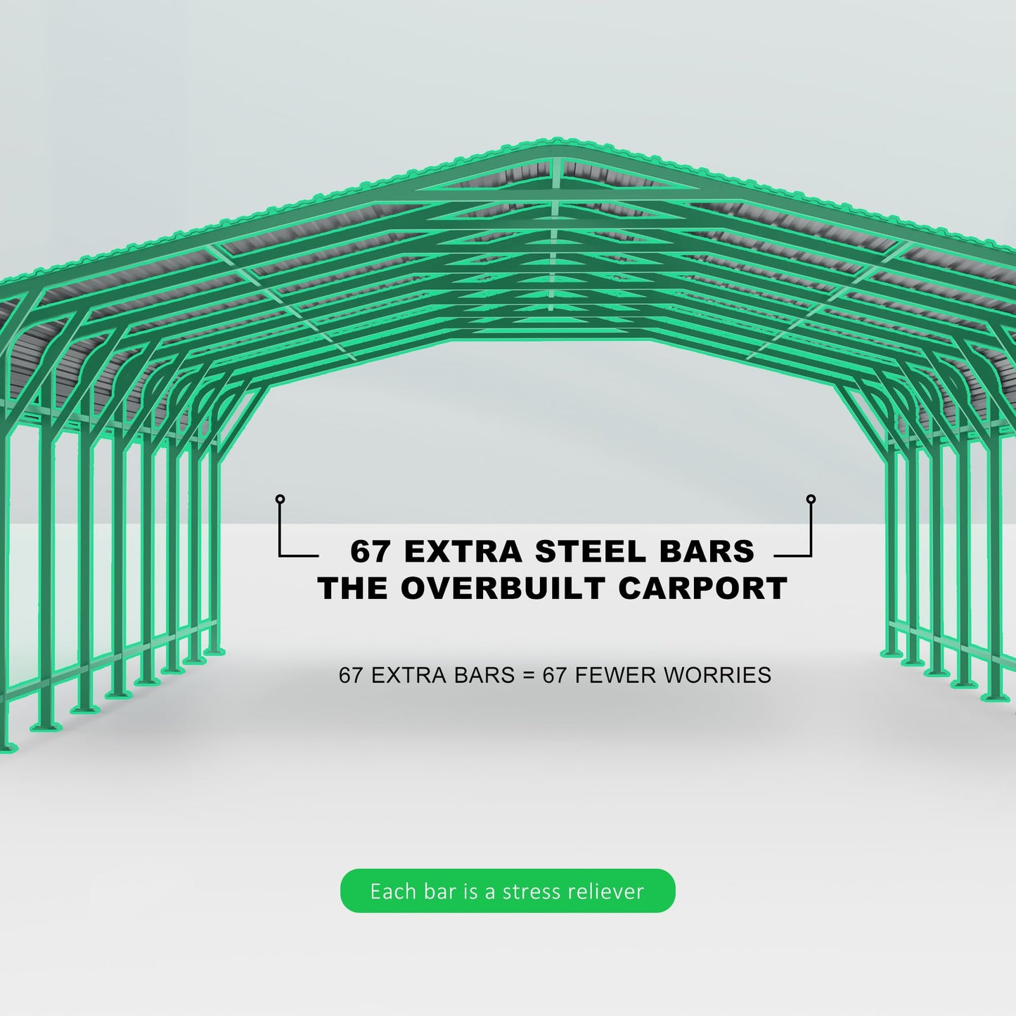 PABIMIA 20x40 Heavy-Duty Metal Carport, Galvanized Steel Shelter for Pickup Trucks, Boats, Cars & Tractors, All Weather Protection Outdoor Vehicle Cover