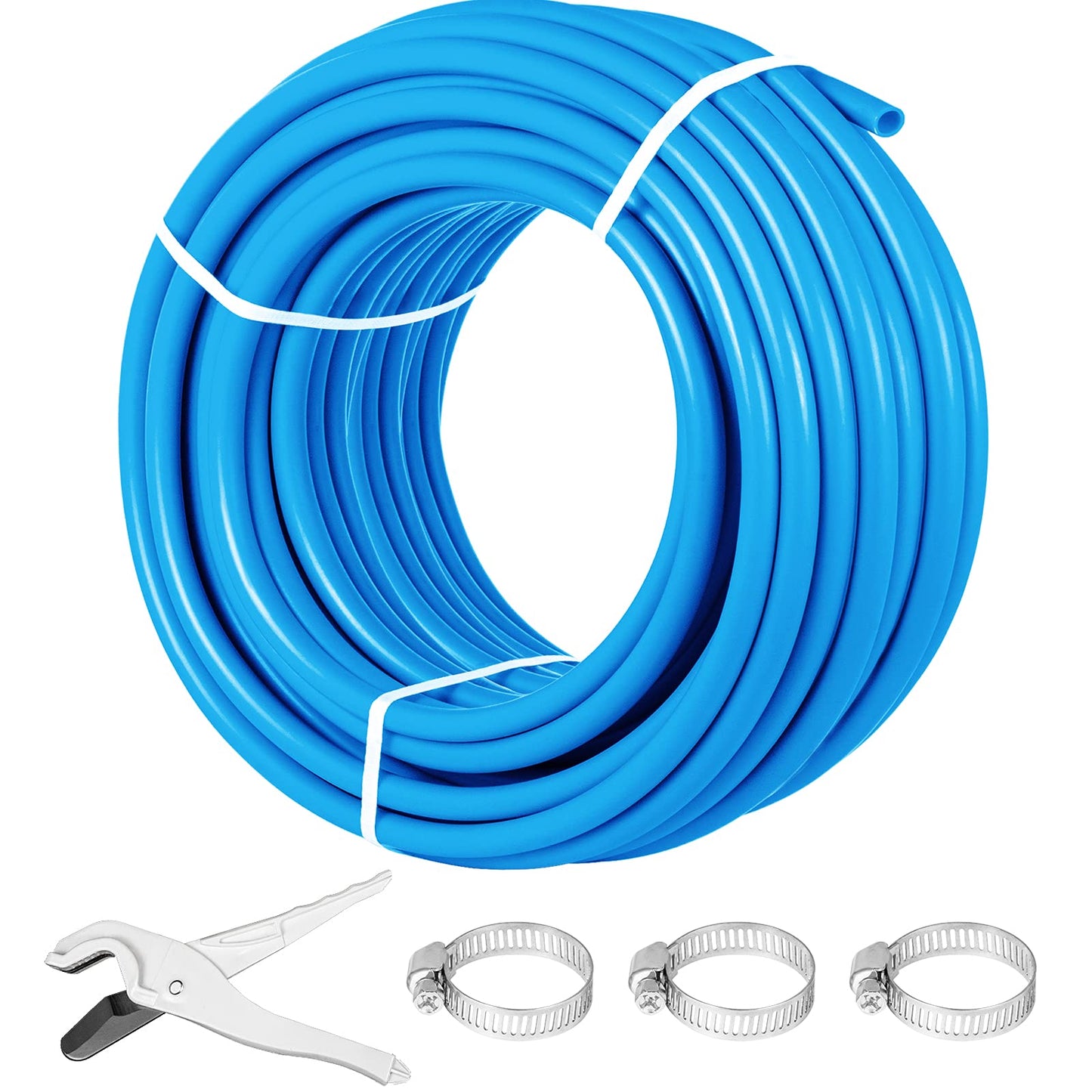 VEVOR PEX-B Pipe 1 Inch X 3 Feet,Non-Oxygen Barrier Flexible Pipe Tubing,Blue for Hydronic Radiant EVOH Floor Heating, Water Plumbing Applications with Cutter& Clamps