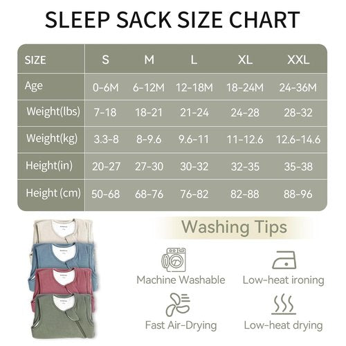 BubblePanda Sleep Sack - Supersoft Bamboo Toddler Sleeping Bag 24-36 Months | 1.0 Tog Breathable Design