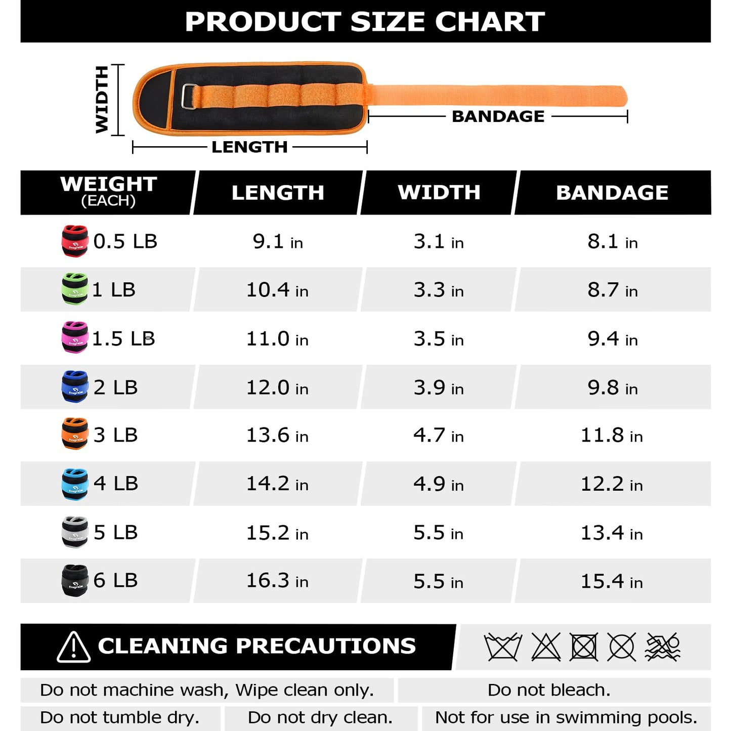 Ankle Weights for Women, Men and Kids - 3 LBS x 2 Strength Training Wrist/Leg/Arm Weight with Adjustable Strap for Jogging, Gymnastics, Aerobics, Physical Therapy (Orange)