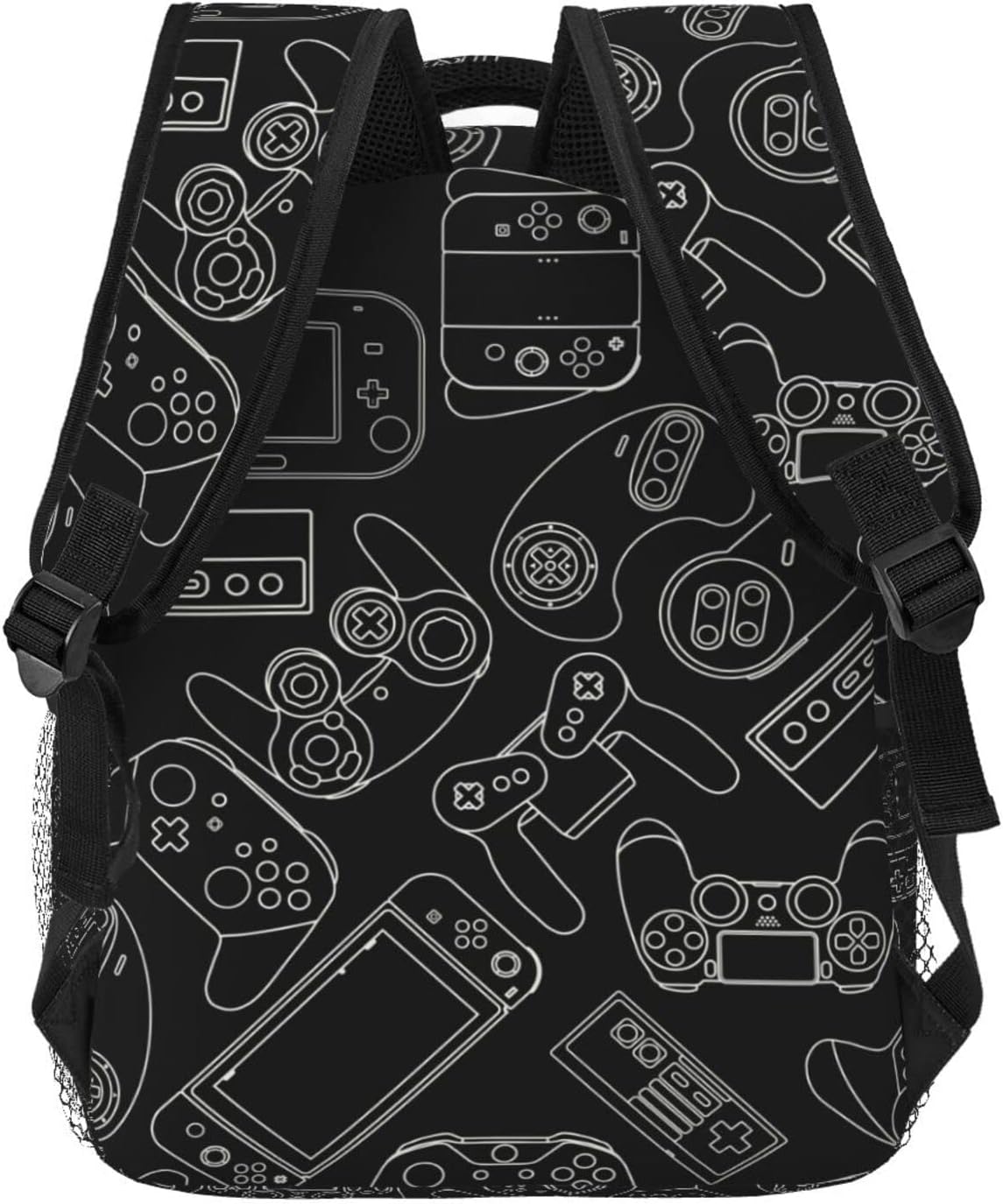 Fiokroo Backpack Backpacks Daypack Video Game Controller Black Background School Bag For Students Teens Men Women