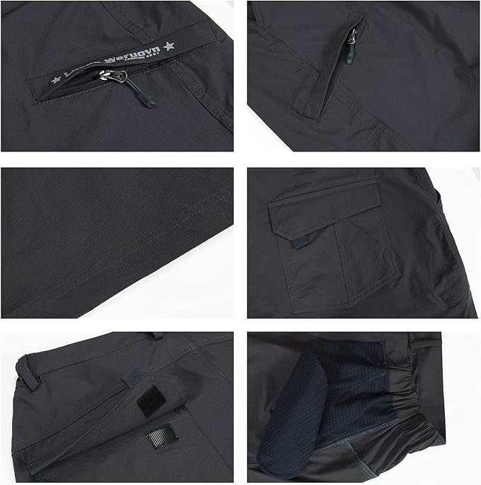 Quick Dry Hiking Shorts Men's Cargo Casual Outdoor 4-Way Stretchy Lightweight Summer Short with Multi Pockets 30-46 (No Belt)