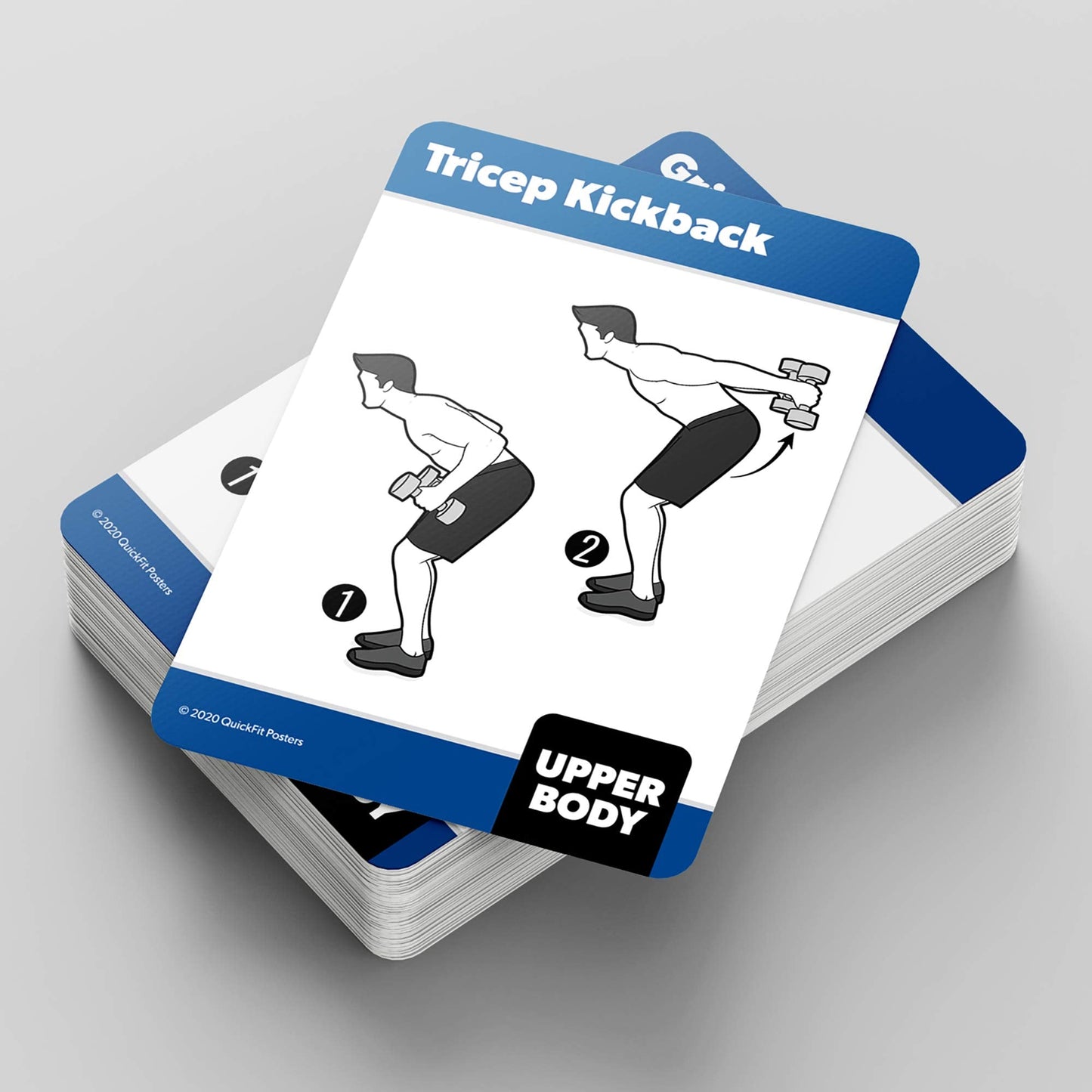 QUICKFIT Dumbbell Exercise Cards - Fitness Playing Cards with Over 50 Dumbbell Workouts - 2.5" x 3.5" (Standard Playing Card Size)
