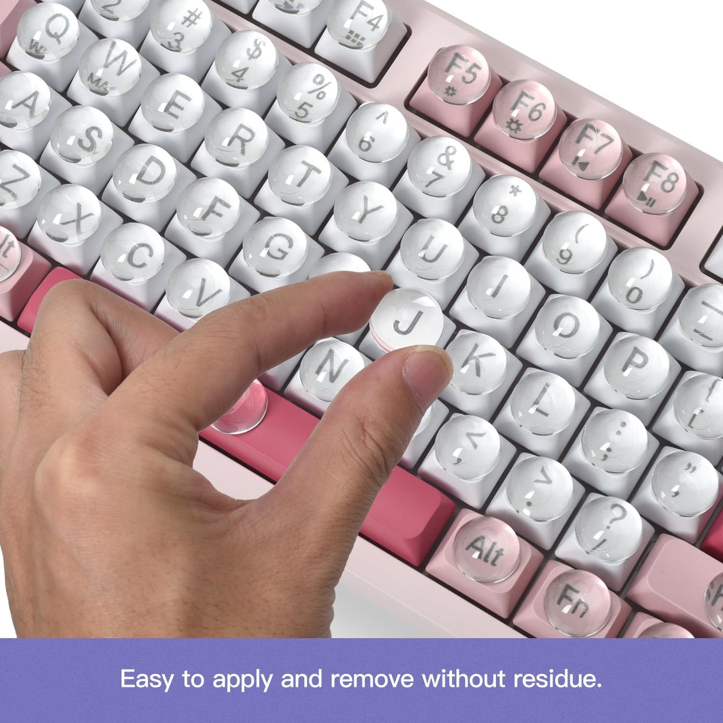 CaseBuy Desktop(110 Pack) Glass Keyboard Cover Stickers for Long Nails - Ultra Clear Raised Keyboard Stickers