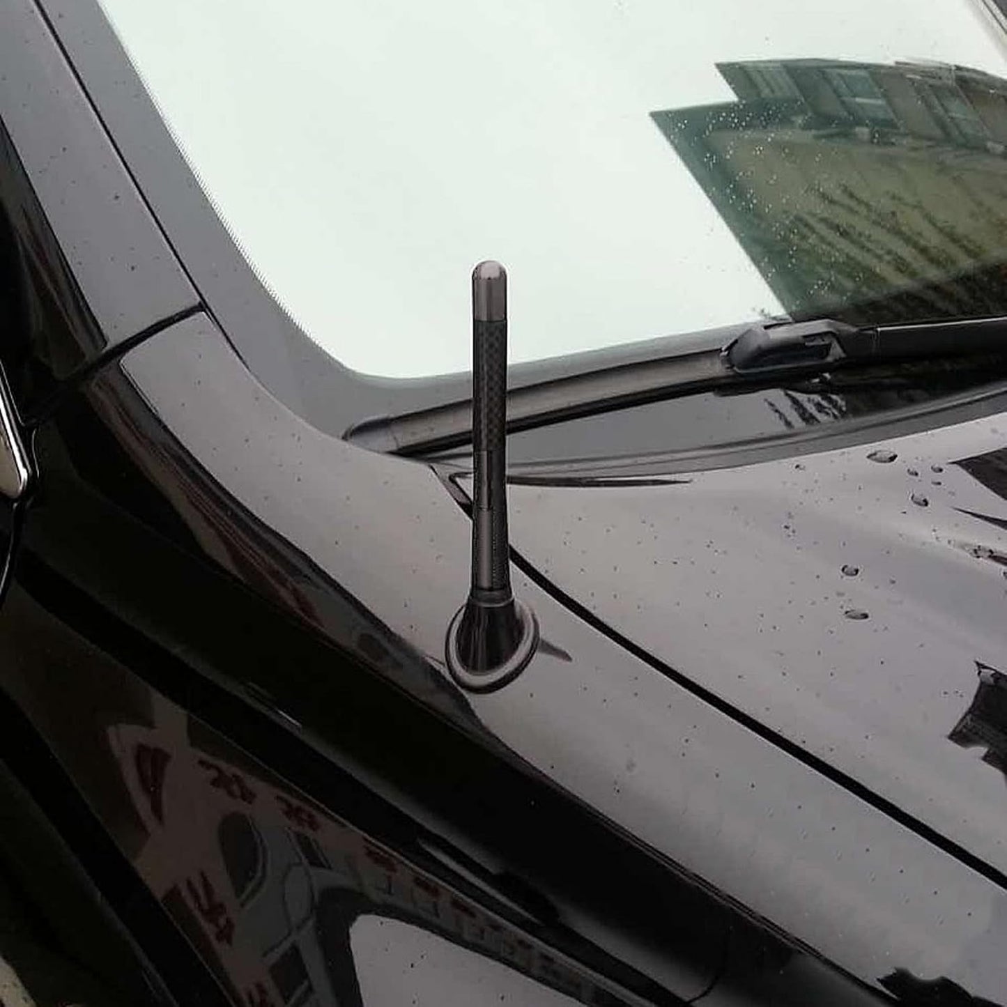 Couslcd 4.7 Inch 9 2 2 Car Short Antenna, Carbon Fiber American Flag Aluminum Auto Radio Antenna for AM/FM Reception