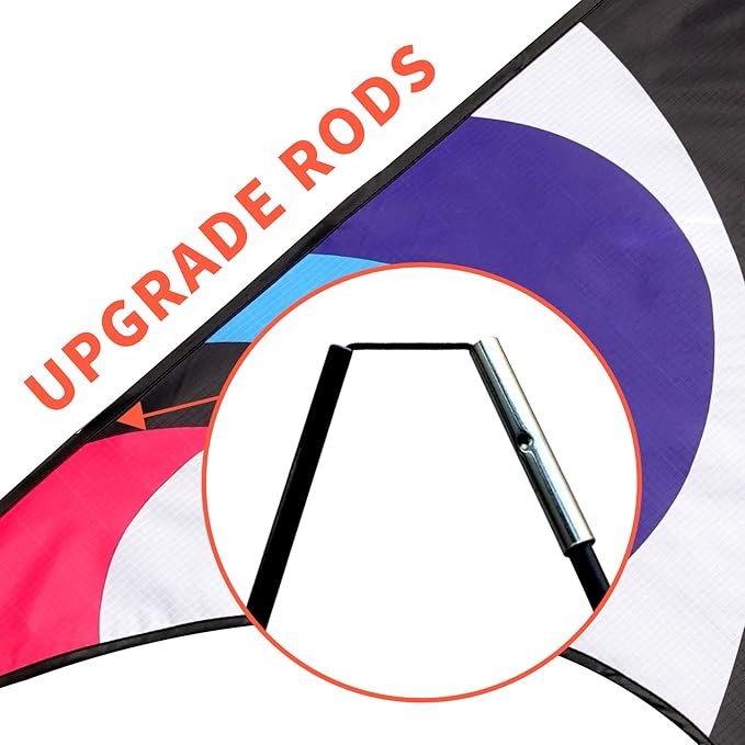 Delta Kite for Kids & Adults - Easy to Fly Large Single Line Beach Kite with 300ft String Handle Included, Perfect for Beginners, Teens