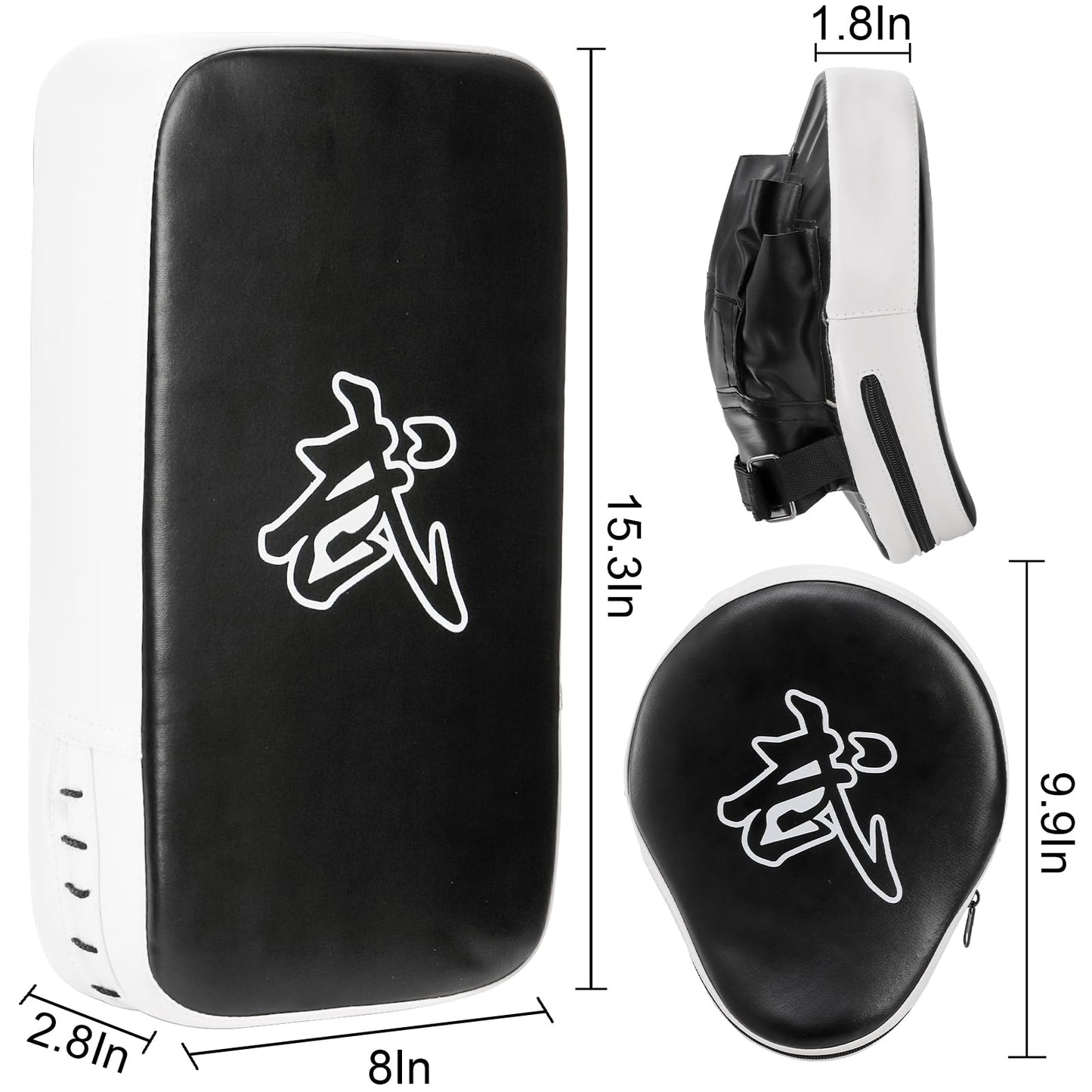 WUWEOT 2-in-1 Punching Mitts Kick Pack Set, Boxing Mitts Focus Pads and Taewondo Kick Pad, Adjustable Soft Shield Durable Training Pads Set for Boxing, Kickboxing, Karate, Muay Thai, MMA Training