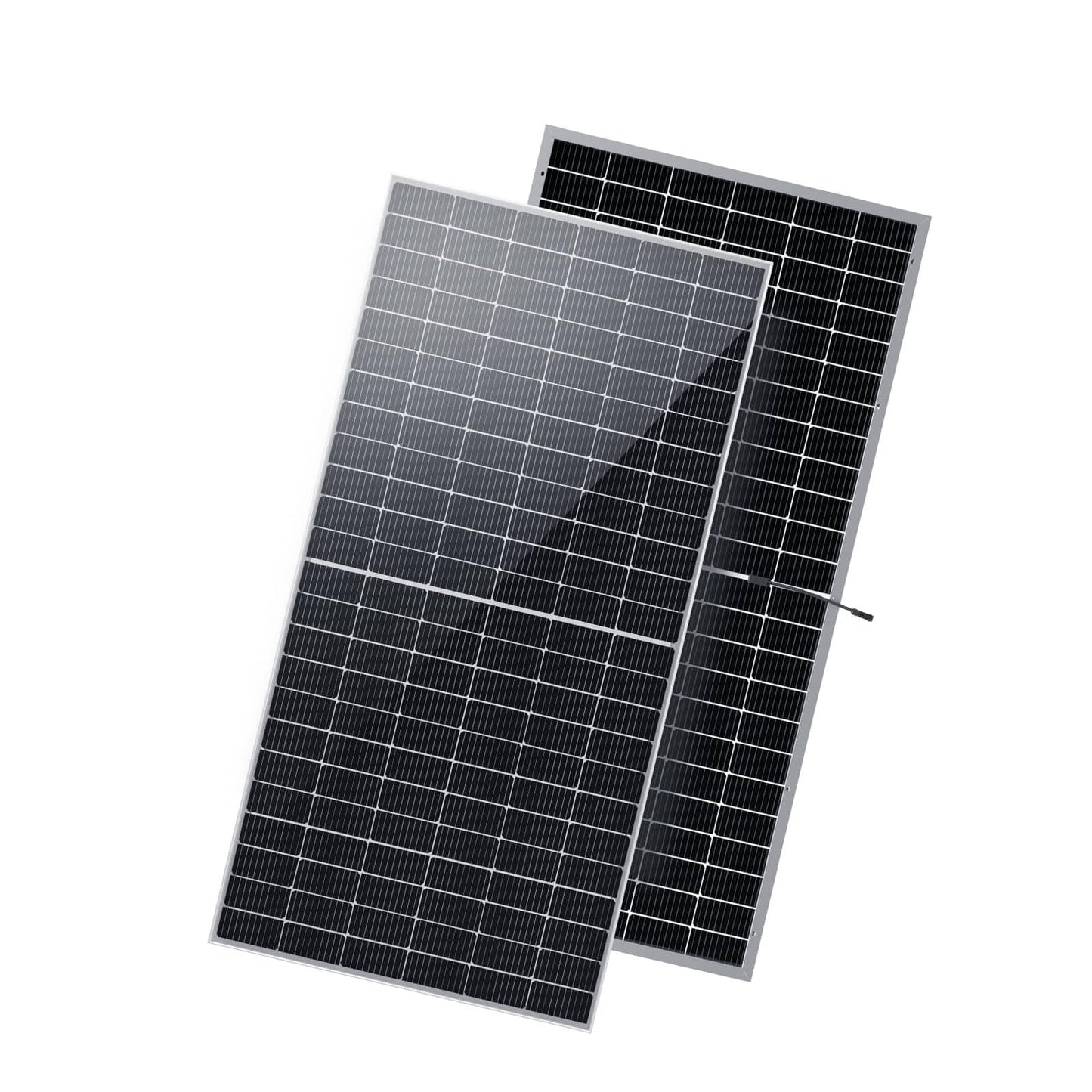 Renogy Bifacial 2pcs 550 Watt Solar Panels 12/24 Volt Monocrystalline PV Power Charger On/Off-Grid 1100W Supplies for Rooftop Charging Station Farm Yacht and Other Off-Grid Applications Black