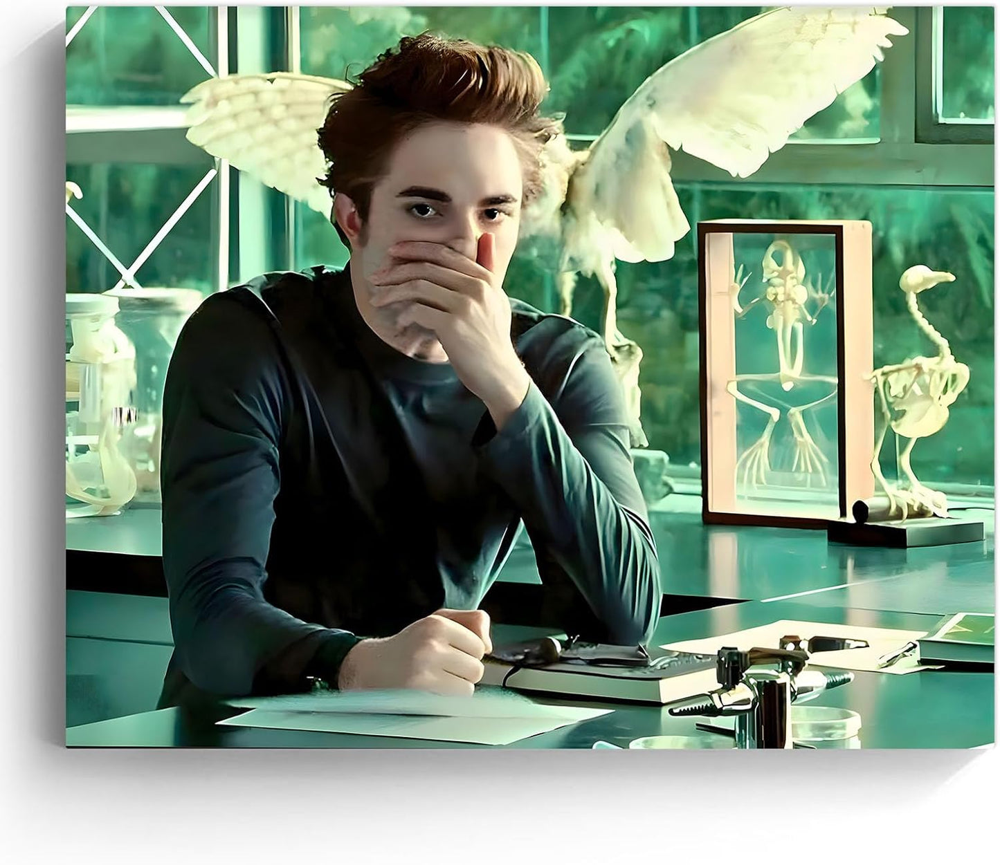 Skiennix Funny Framed Canvas Wall Art - Humorous Twilight Saga Poster Print for Bathroom | 11 x 14 in