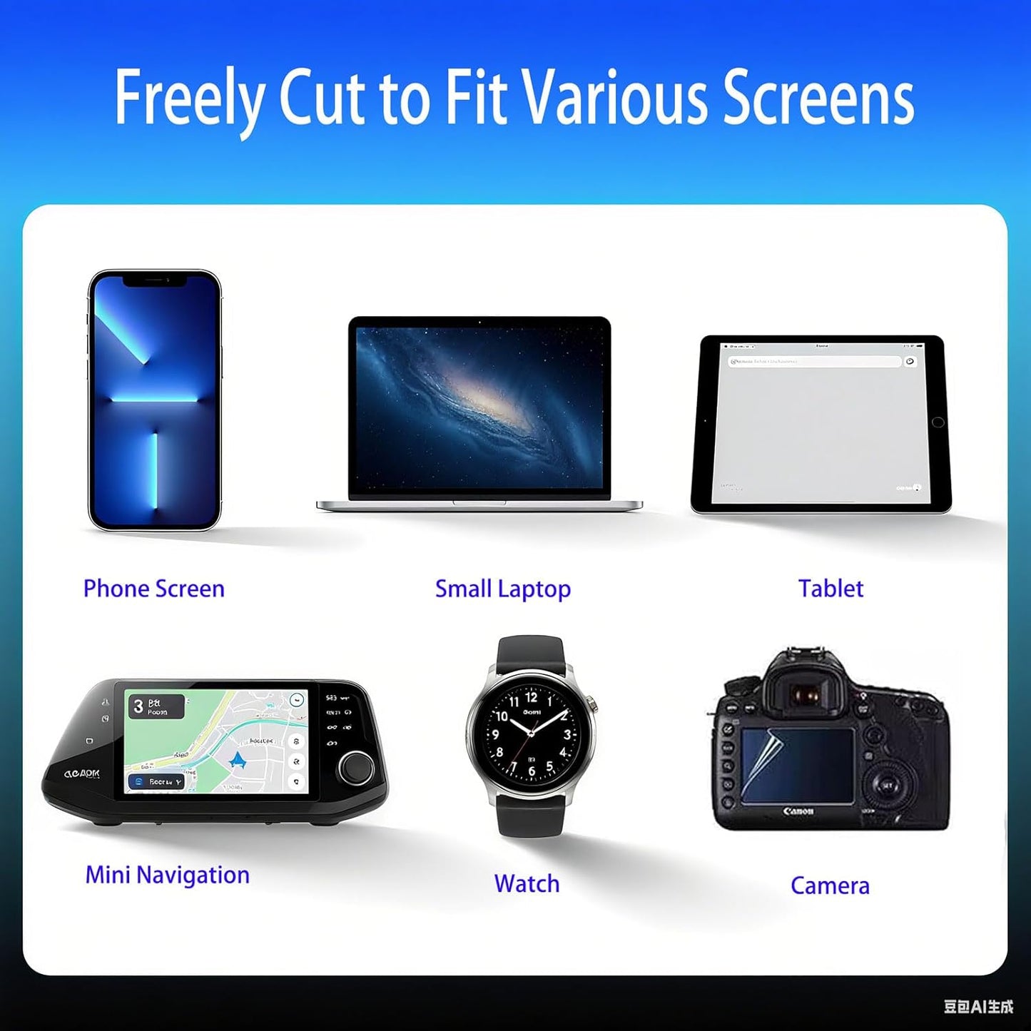 [2-Pack] 300*200 mm Trimmable Cut to Fit Screen Protector Universal Screen Protective Film HD Clear Hydrogel Screen