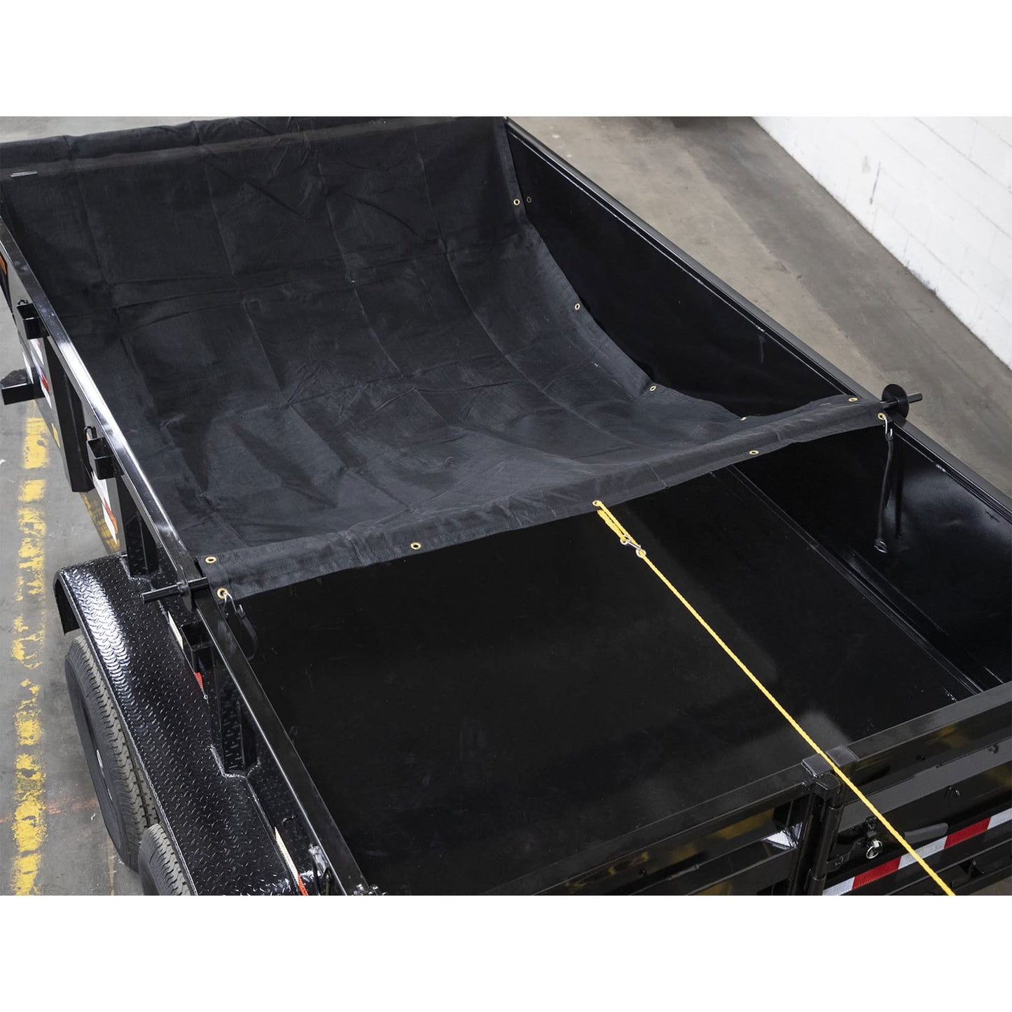 Buyers Products DTR7518 Aluminum Tarp System with Mesh Tarp, 7-1/2 x 18 Feet, Dump Body Tarp Kit, Heavy Duty Double-Stitched Hems, Brass Grommets, Telescoping Roller, Complete Hardware Included