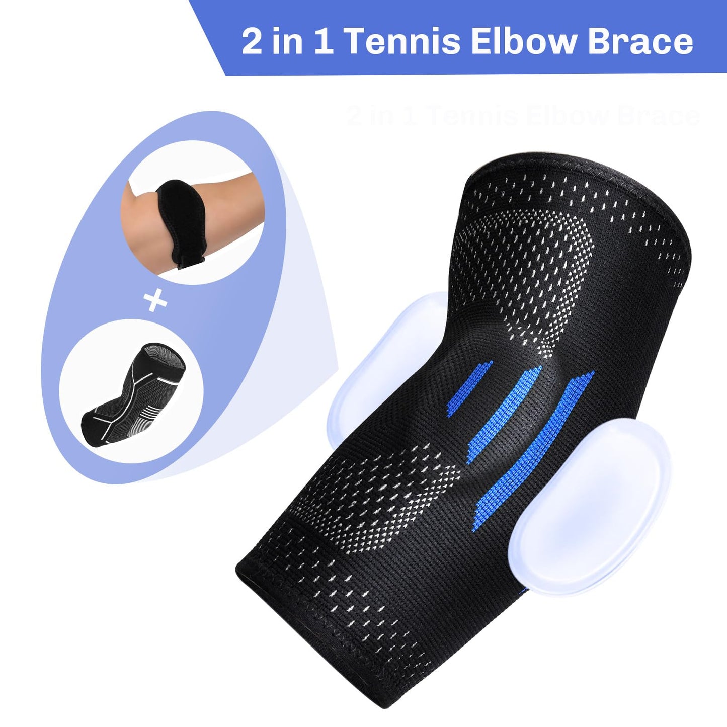 GINTRON Tennis Elbow Brace for Men Women, Compression Sleeve with Integrated Elbow Pads Breathable Tendonitis elbow Support Protector for Sports Golfer's Elbow Arthritis Treatment Reduce Joint Pain