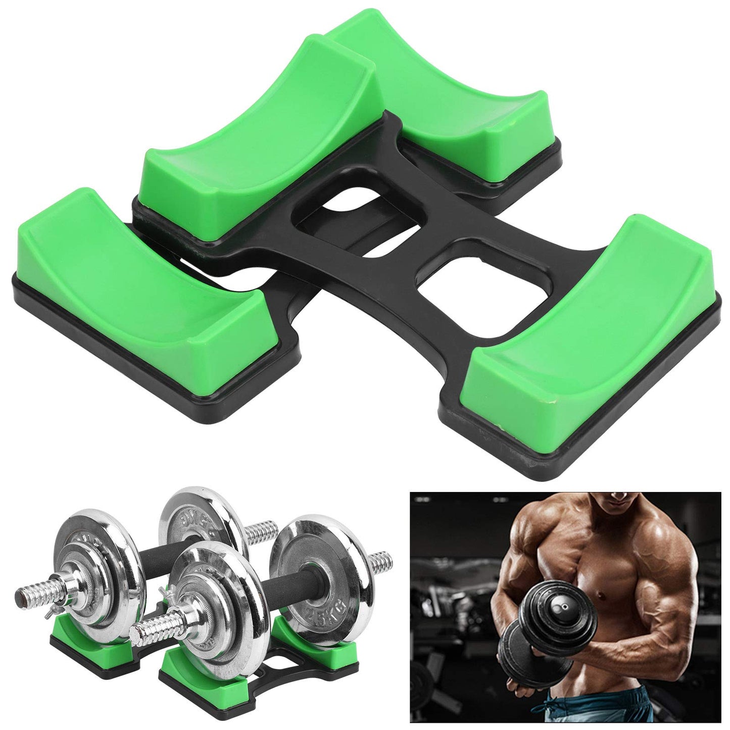 Gavigain Dumbbell Bracket Mat,1Pair ABS Dumbbell Rack,Dumbbell Storage Frame Stand Floor Protection Holder Fitness Equipment S