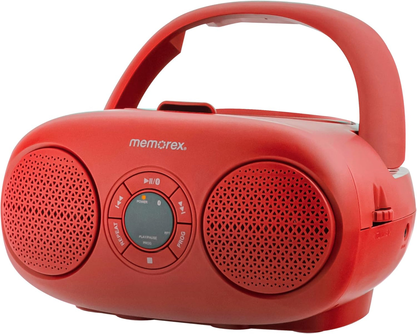 Memorex Programmable AM/FM Top Loading CD Player | Portable Stereo with Memory | Auxiliary Input and LED Display (Red)