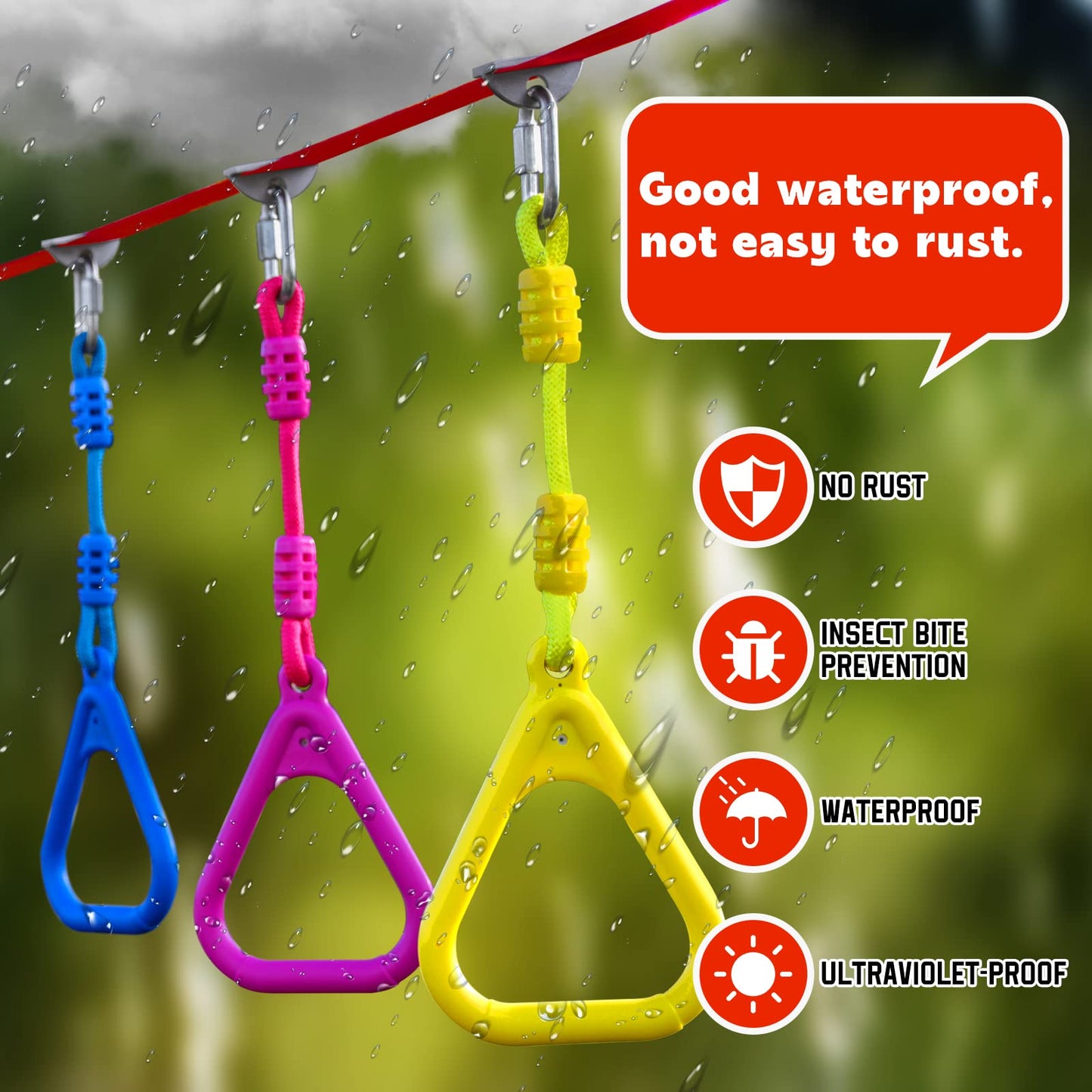 Ninja Warrior Obstacle Course for Kids-Playground Fitness Equipment Ninja Slackline with Multiple Accessories for Kids,Contain Swings,Rope ladders,Rings,Ninja Couse for Kids Outside (2x56ft)