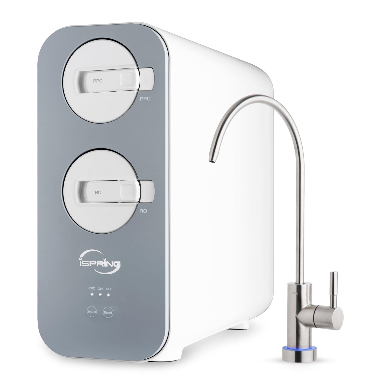 iSpring RO800G Tankless Reverse Osmosis System, 800 GPD Under Sink Water Filter with 2.5:1 Pure to Drain Ratio, TDS & PFAS Reduction, Space Saving Design, Includes Brushed Nickel Faucet