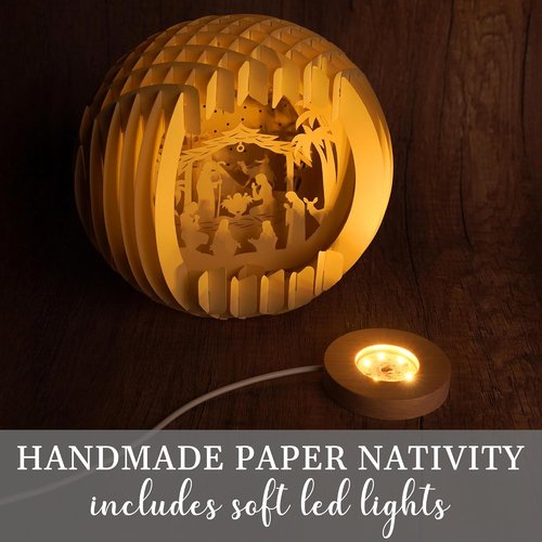 Light Up Nativity Scene - LED Tabletop Christmas Decorations | Small Religious Gifts for Women