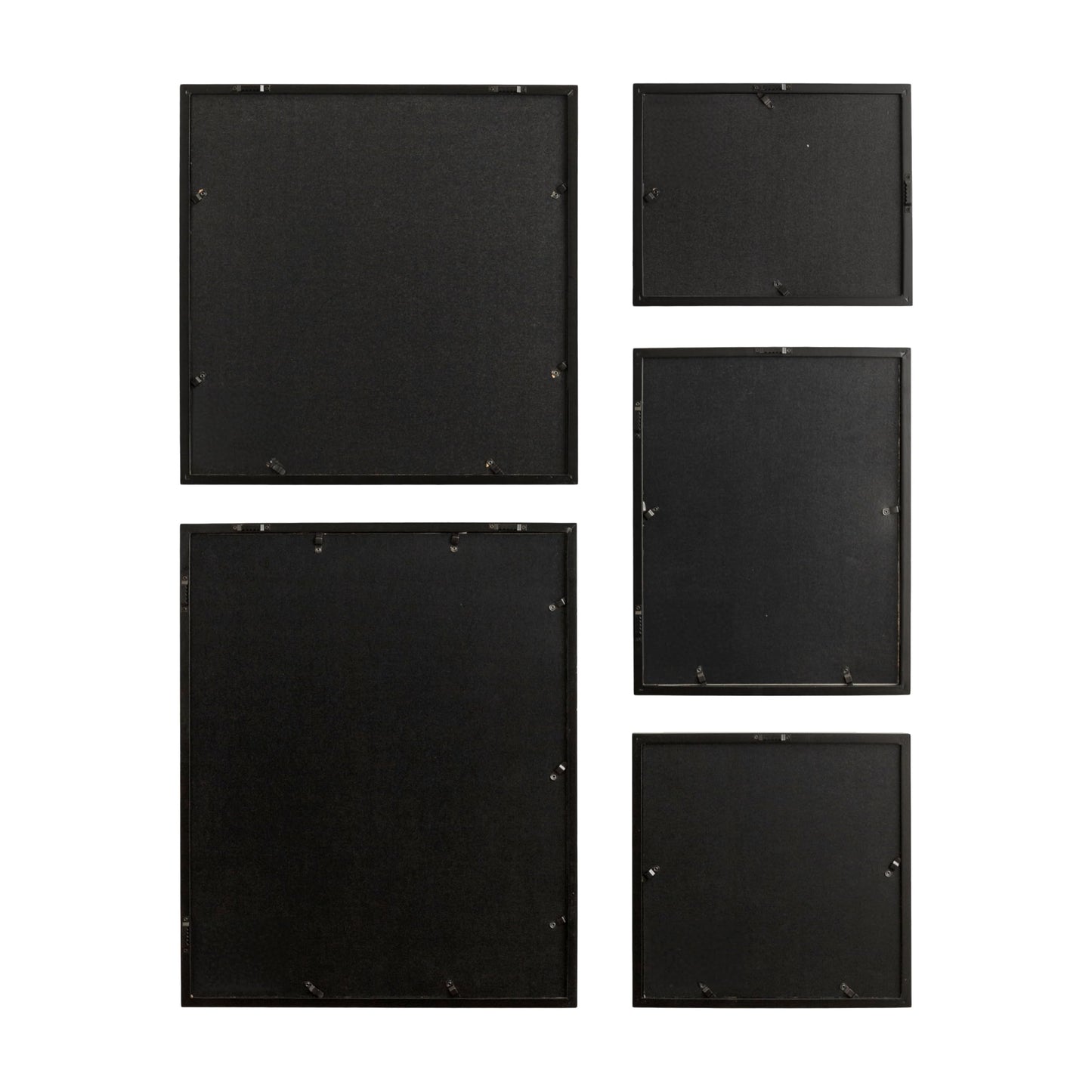 Kate and Laurel Gallery Contemporary Rectangle Picture Frame Set of 5, Varying Sizes, Black, Modern Five-Piece Photo Frames for Gallery Wall Set in Living Room Wall Decor