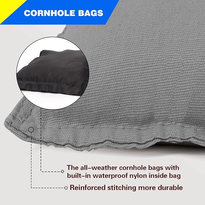 GSE Games & Sports Expert Set of 8 Premium Weather Resistant Cornhole Bags. Regulation Size and Weight Bean Bags for Cornhole Toss Games (Several Styles Available)